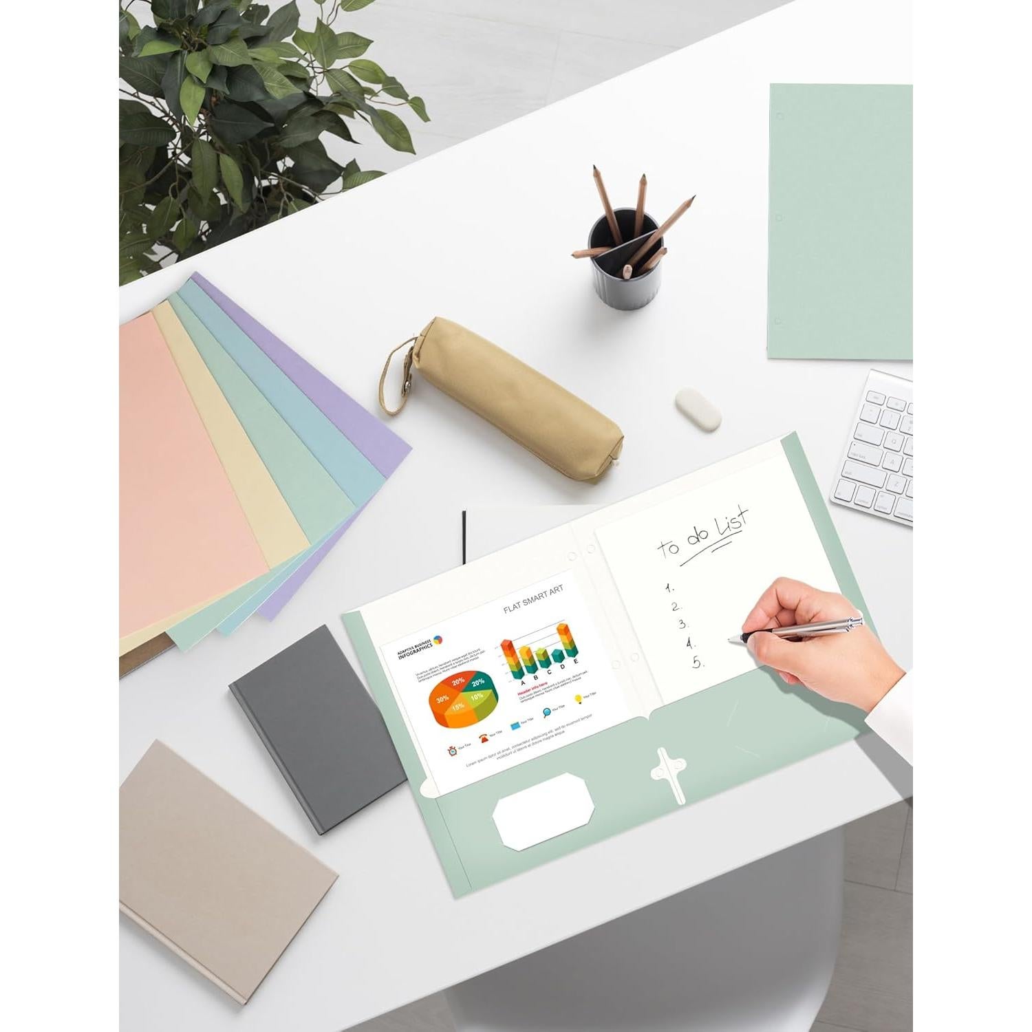 Carpetas con Bolsillos SUNEE 50 Paquete Tamaño Carta Multicolor