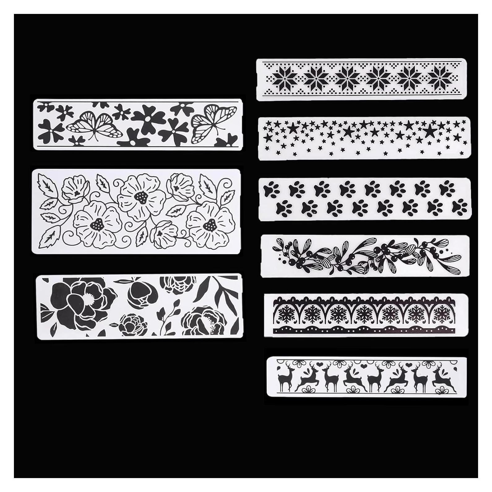 9Pcs Plastic Embossing Folders for Card Making Embossing Machine Template Mold Paper Card Embossing Stencil Flower Leaf Embossing Folder for Scrapbook Photo Album DIY Craft Decoration