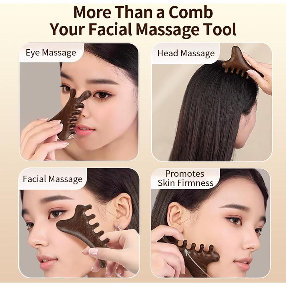 Masajeador de cuero cabelludo TAIHI de madera sándalo 6.48x9.98cm