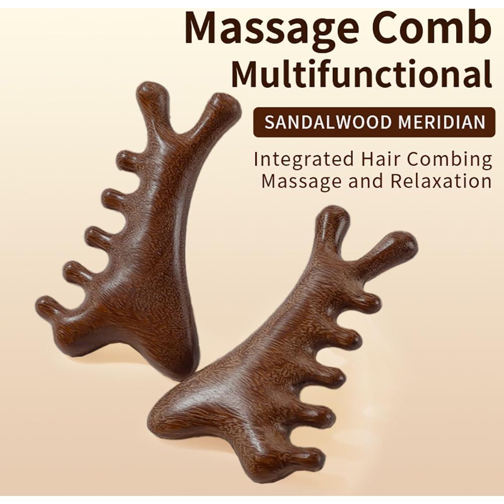 Masajeador de cuero cabelludo TAIHI de madera sándalo 6.48x9.98cm