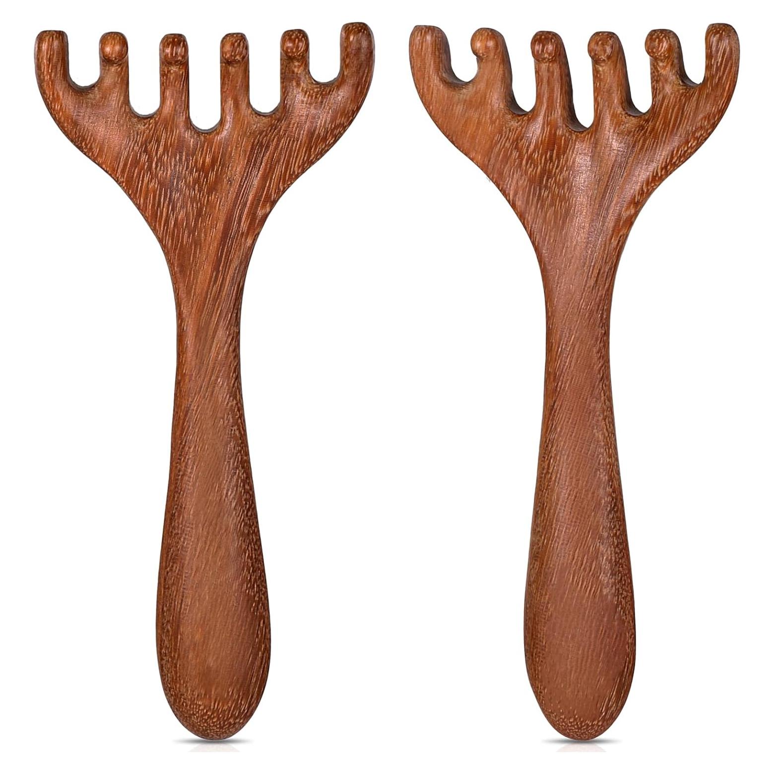 Juego de 2 Masajeadores de Cabeza de Madera QfwdfcTrenz