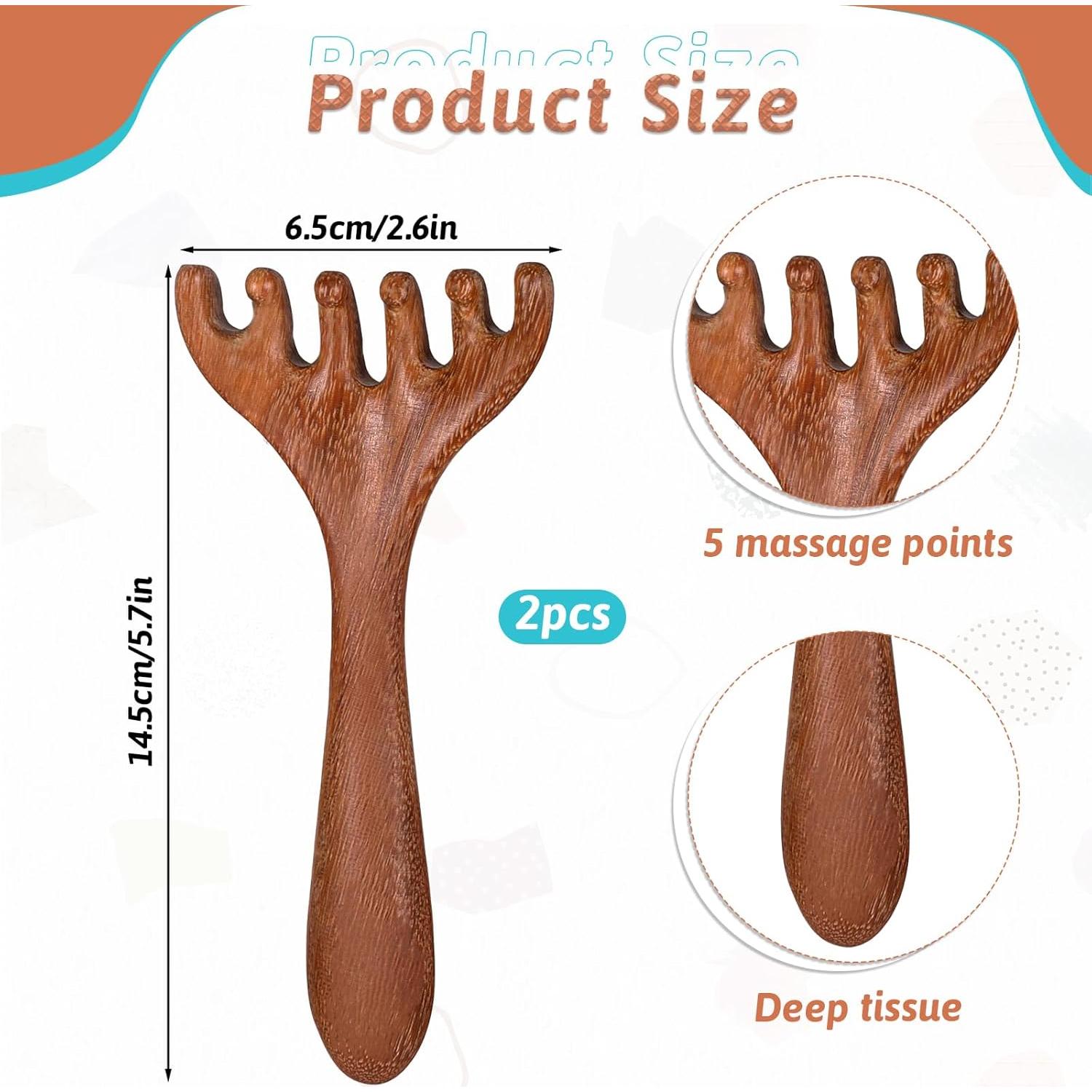 Juego de 2 Masajeadores de Cabeza de Madera QfwdfcTrenz