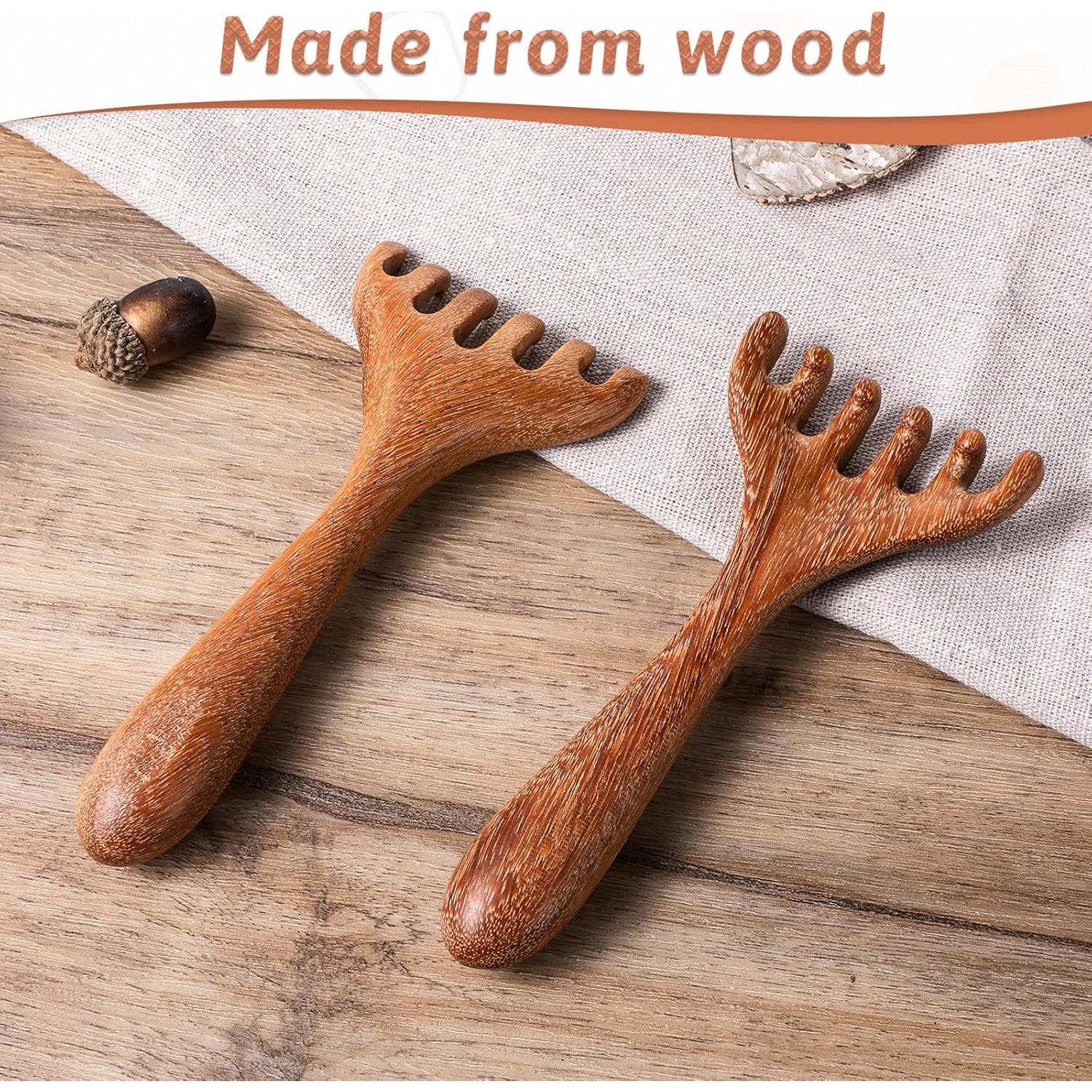 Juego de 2 Masajeadores de Cabeza de Madera QfwdfcTrenz