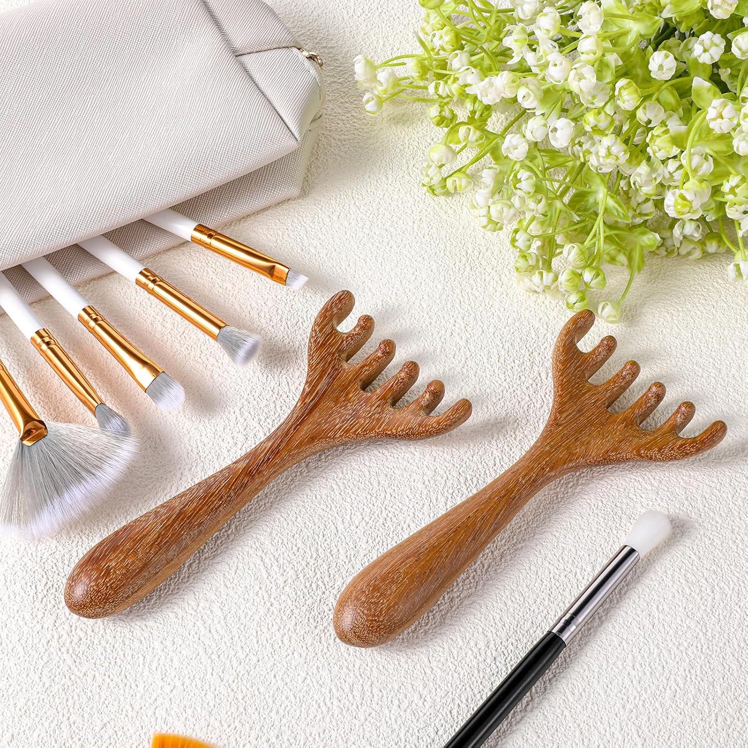 Juego de 2 Masajeadores de Cabeza de Madera QfwdfcTrenz