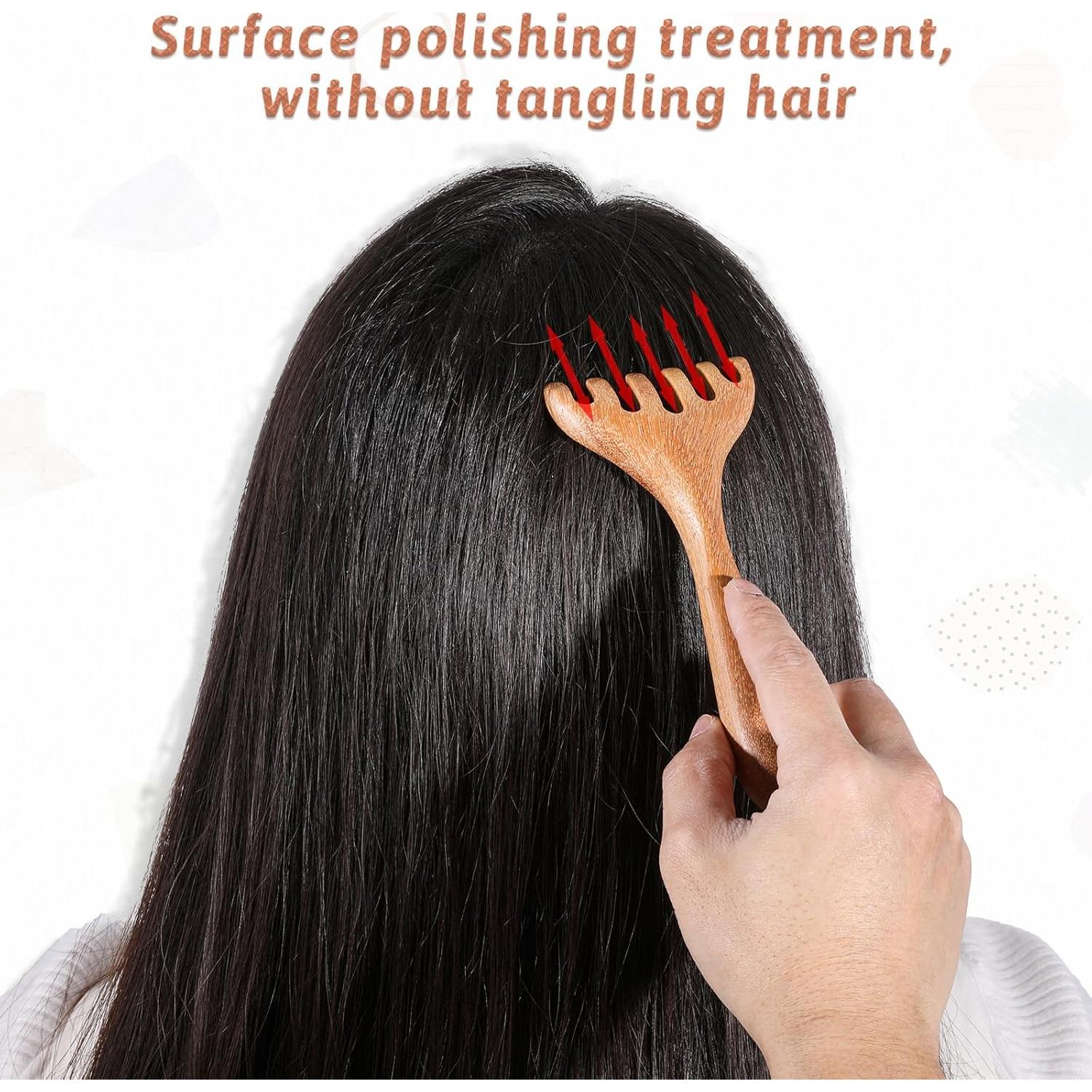 Juego de 2 Masajeadores de Cabeza de Madera QfwdfcTrenz