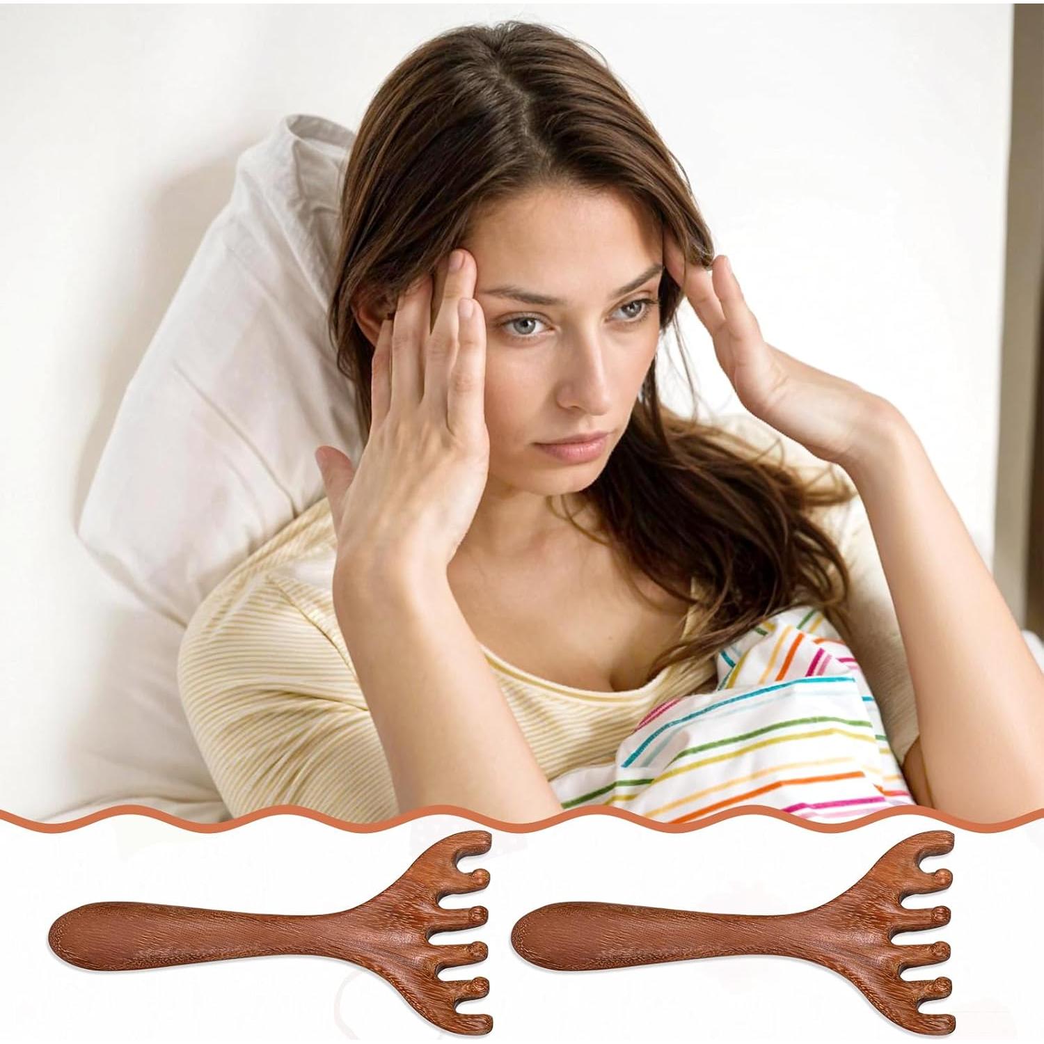 Juego de 2 Masajeadores de Cabeza de Madera QfwdfcTrenz