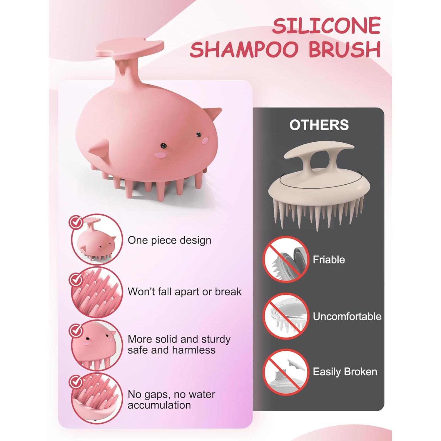 Cepillo de Champú BLAAROOM Rosa para Crecimiento Cabello y Masaje