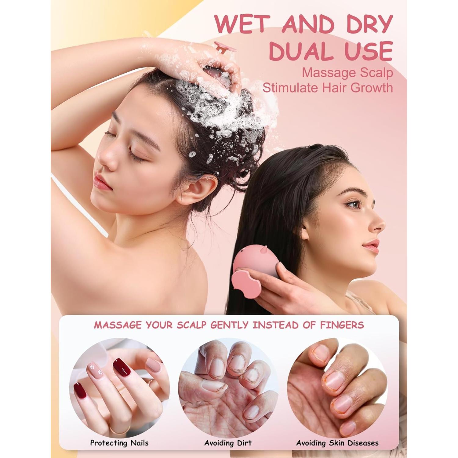 Cepillo de Champú BLAAROOM Rosa para Crecimiento Cabello y Masaje