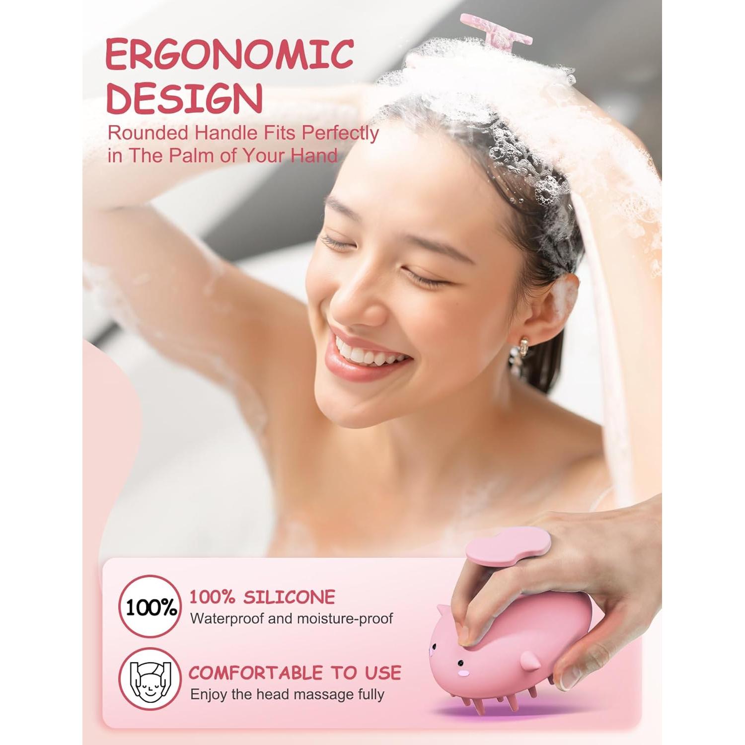 Cepillo de Champú BLAAROOM Rosa para Crecimiento Cabello y Masaje