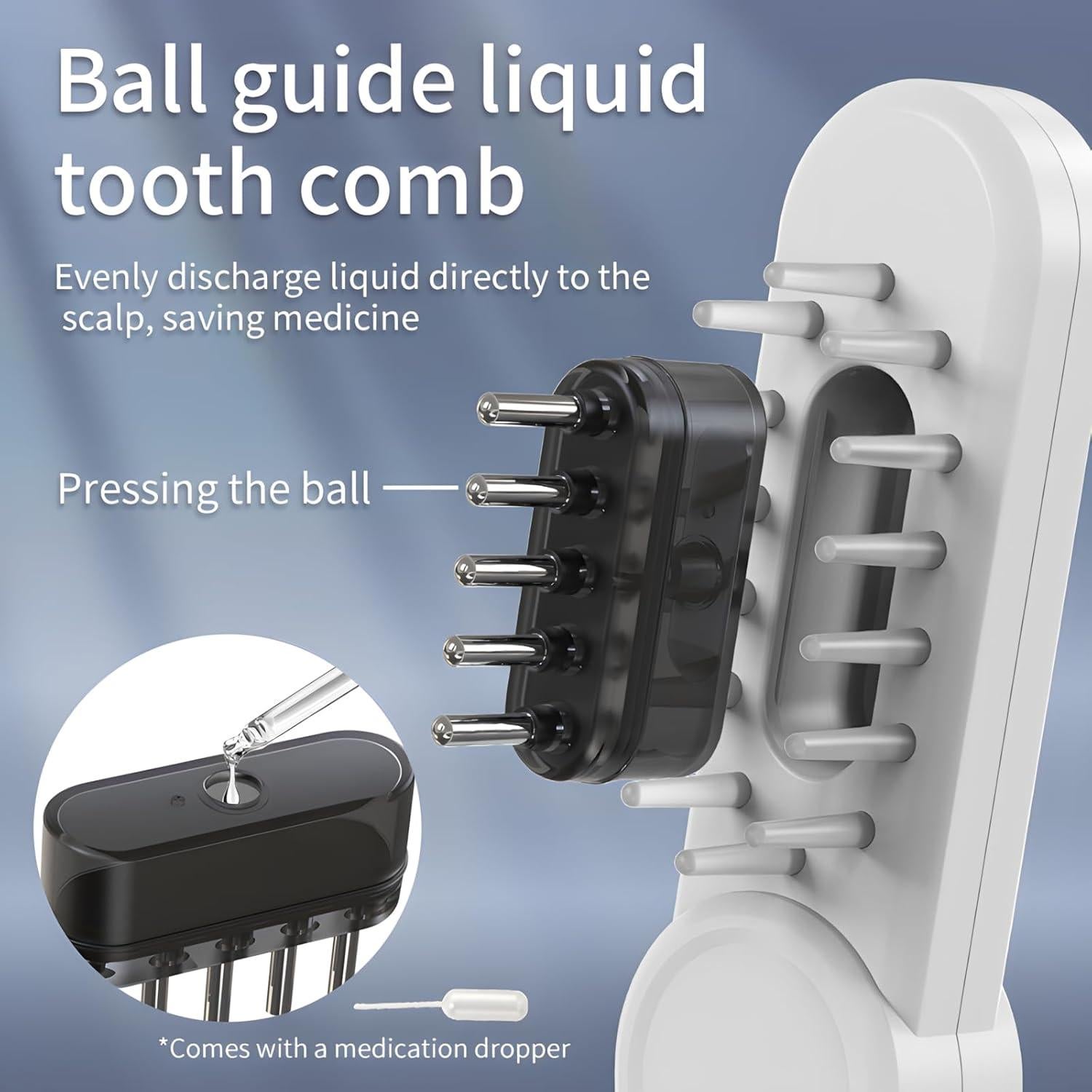 Aplicador de Aceite para Cabello LIUQIJIA 2-en-1 Masajeador Blanco