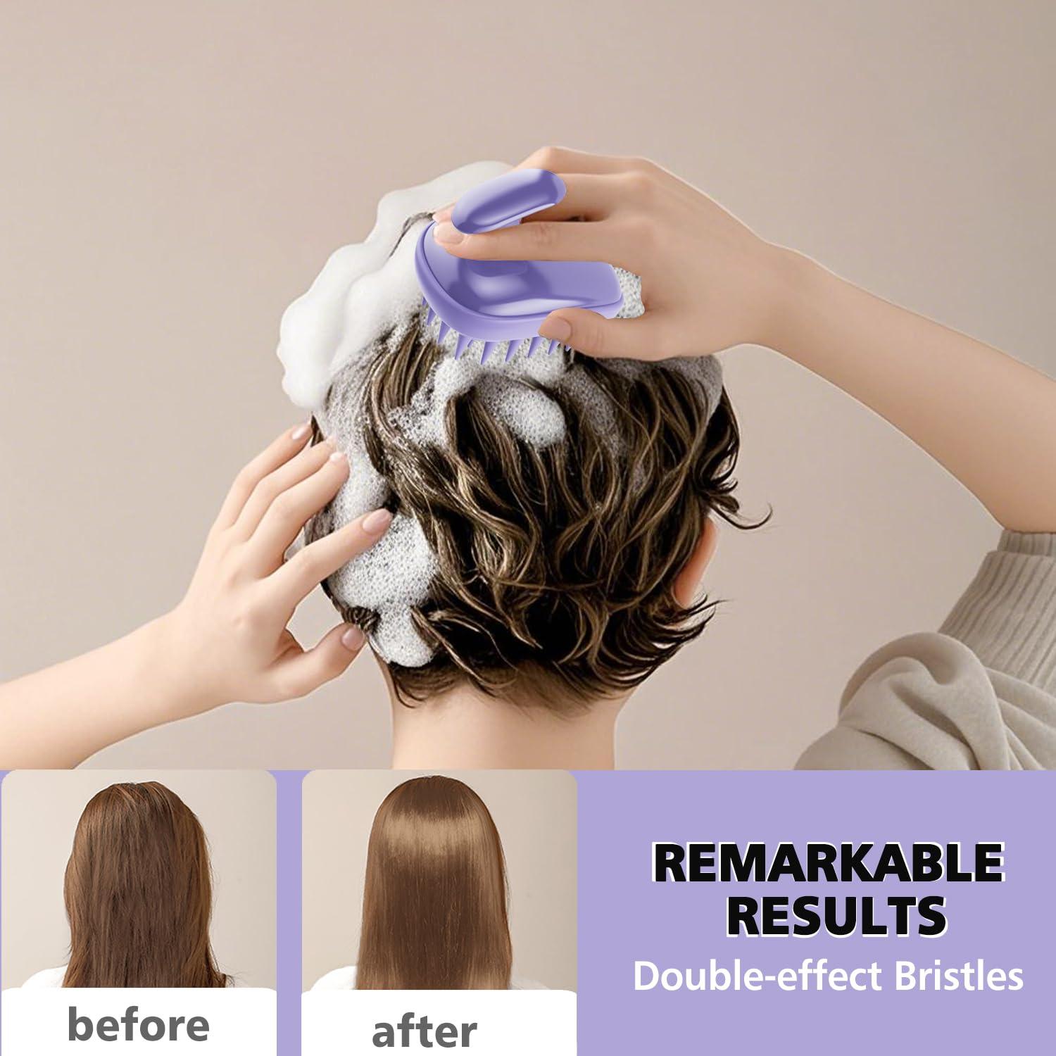 Cepillo de Masaje para Cuero Cabelludo Rebex 2-en-1 Púrpura