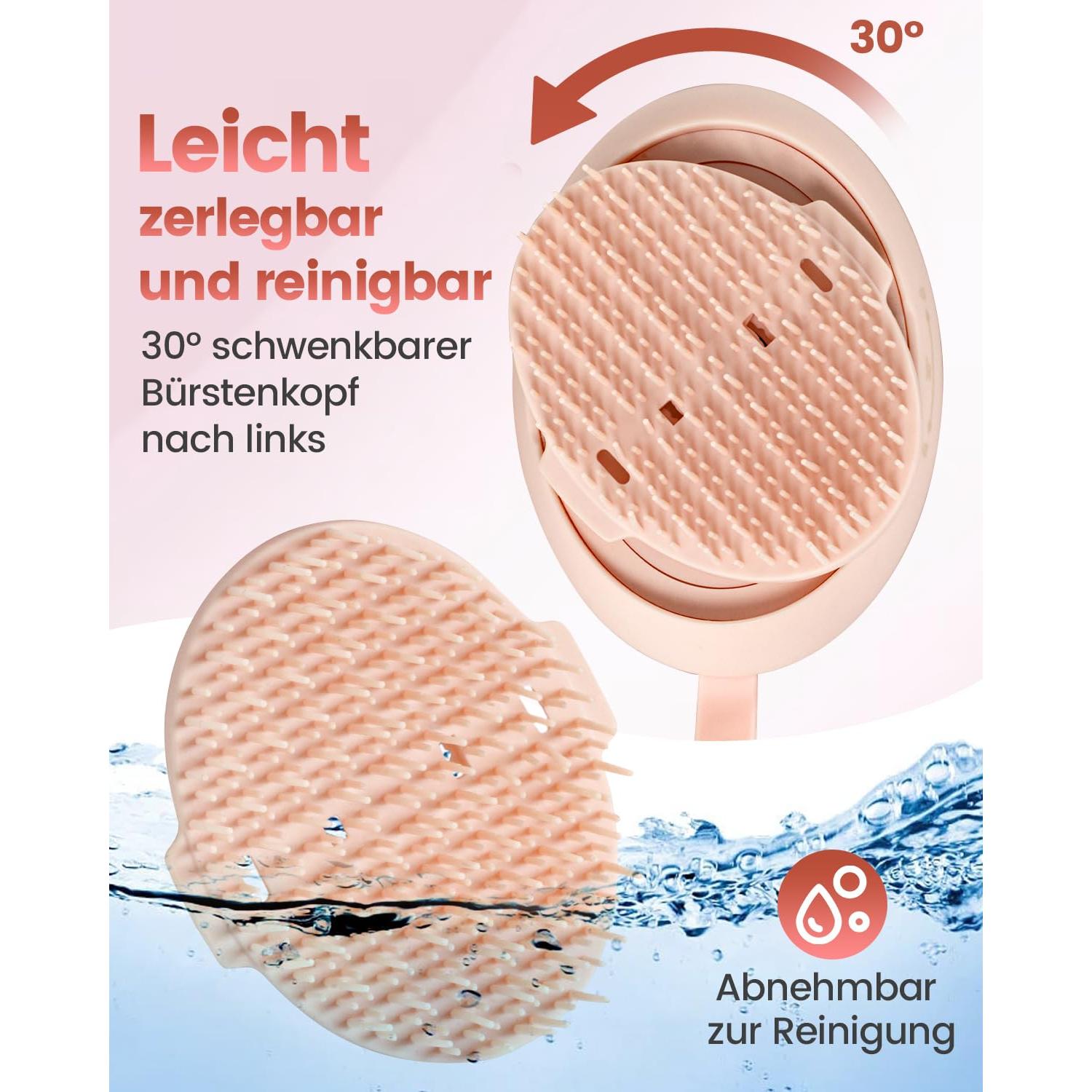 Masajeador Eléctrico de Cuero Cabelludo Rosa - Recargable con Aniones