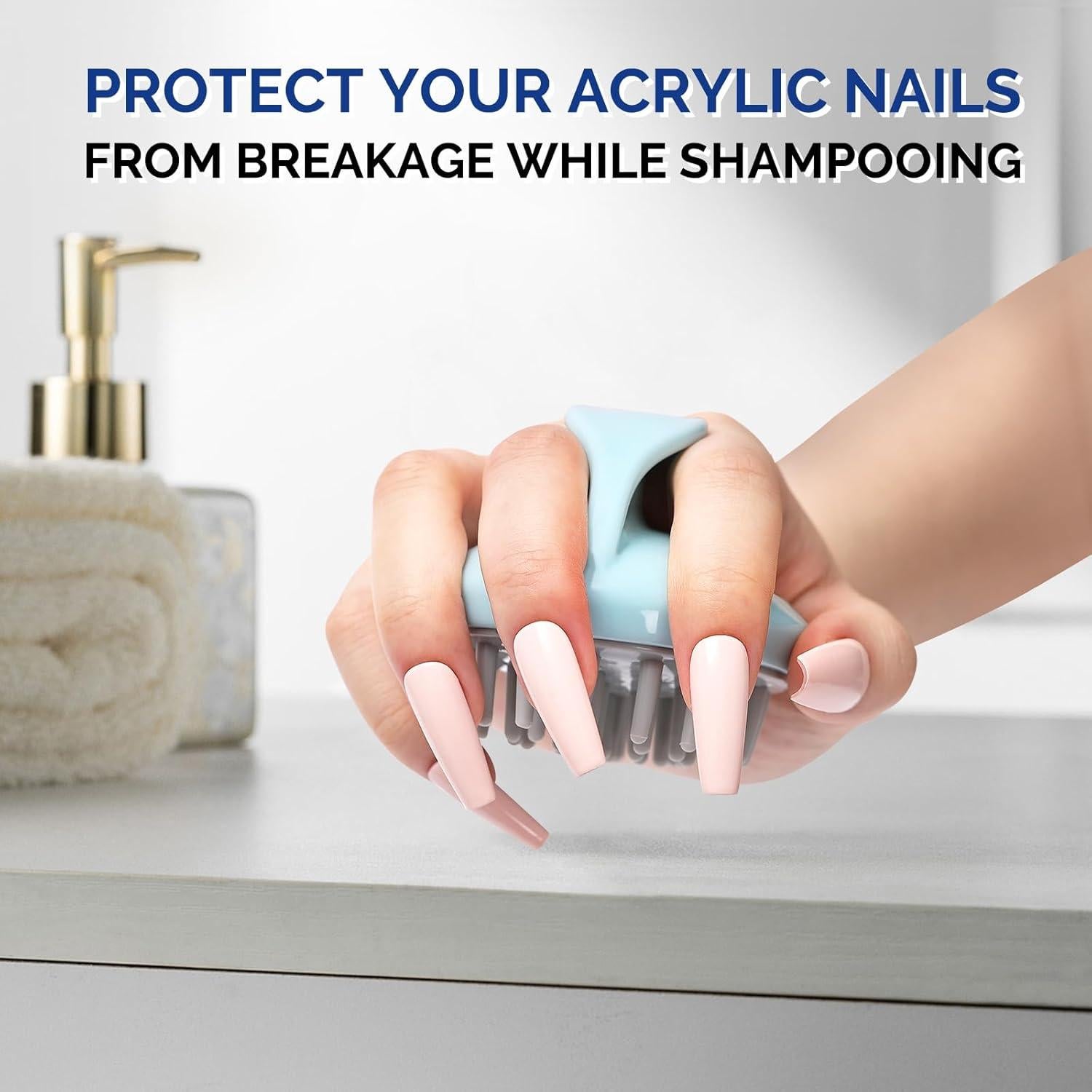 Masajeador de Cuero Cabelludo AIRSEE Azul - Cerdas de Silicona Suaves