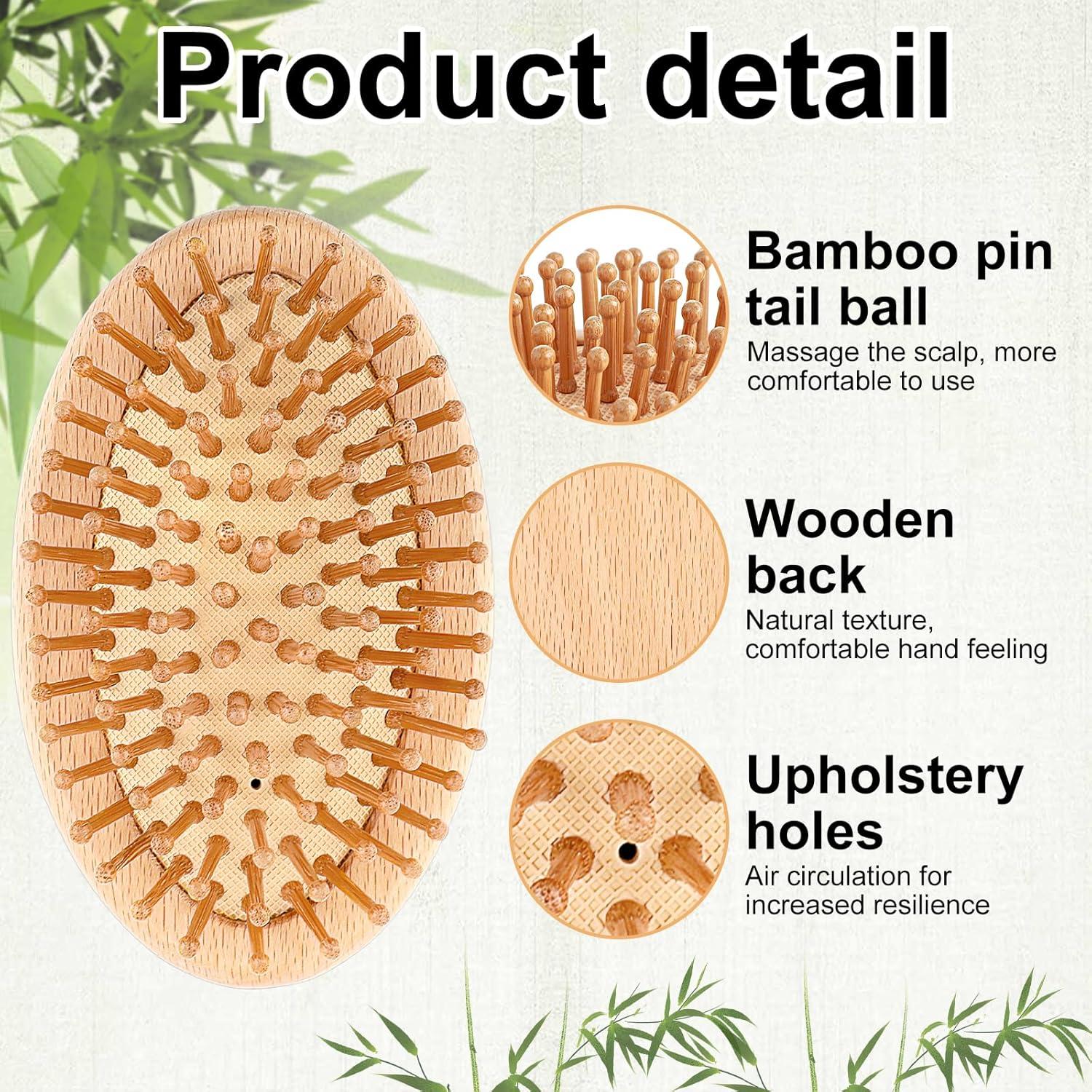 Cepillo de Pelo de Madera Natural Alments 10.8cm Antiestático