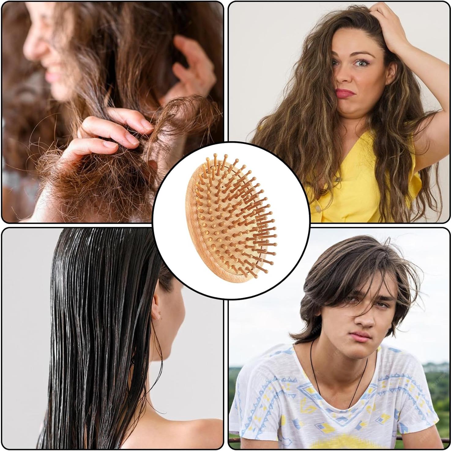 Cepillo de Pelo de Madera Natural Alments 10.8cm Antiestático