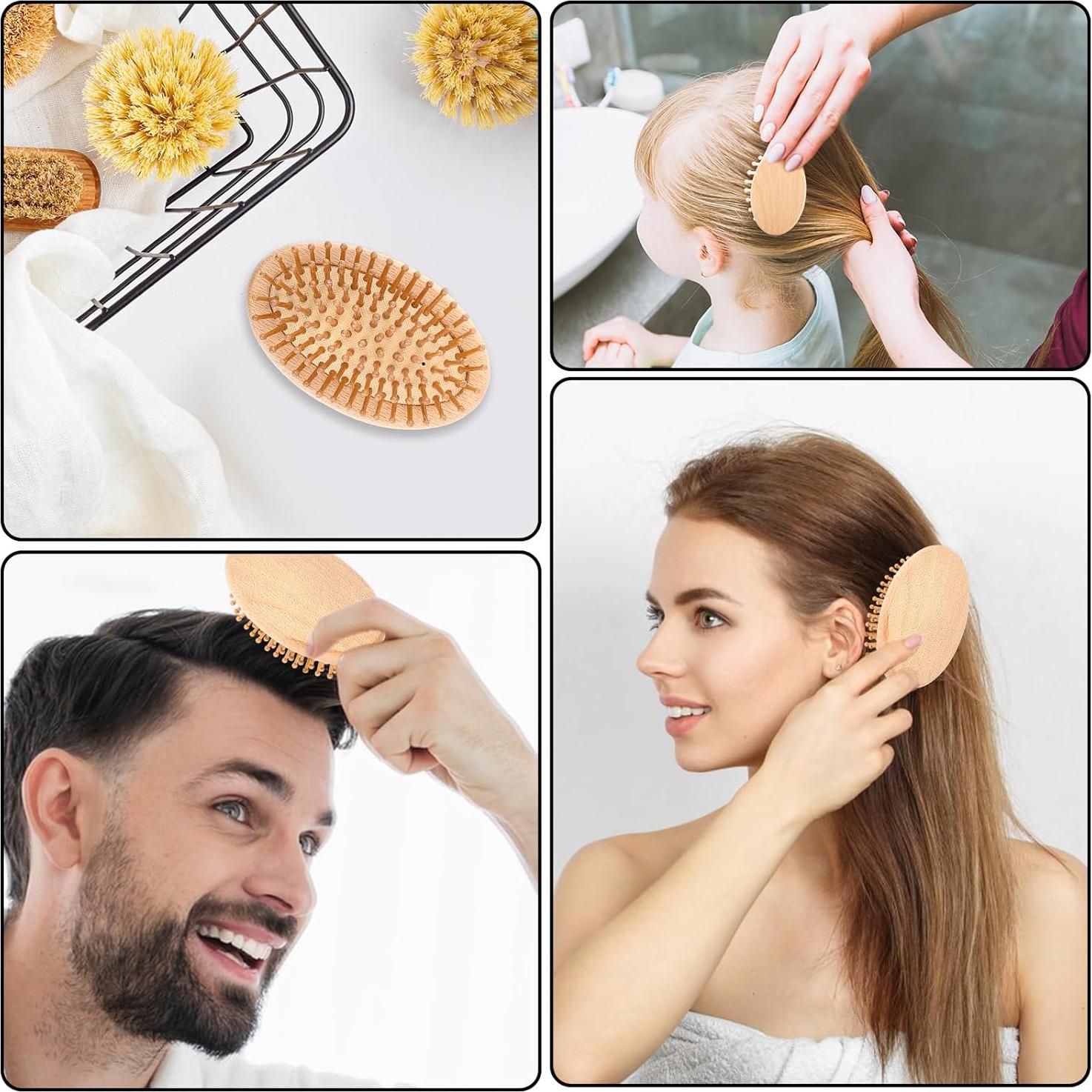 Cepillo de Pelo de Madera Natural Alments 10.8cm Antiestático