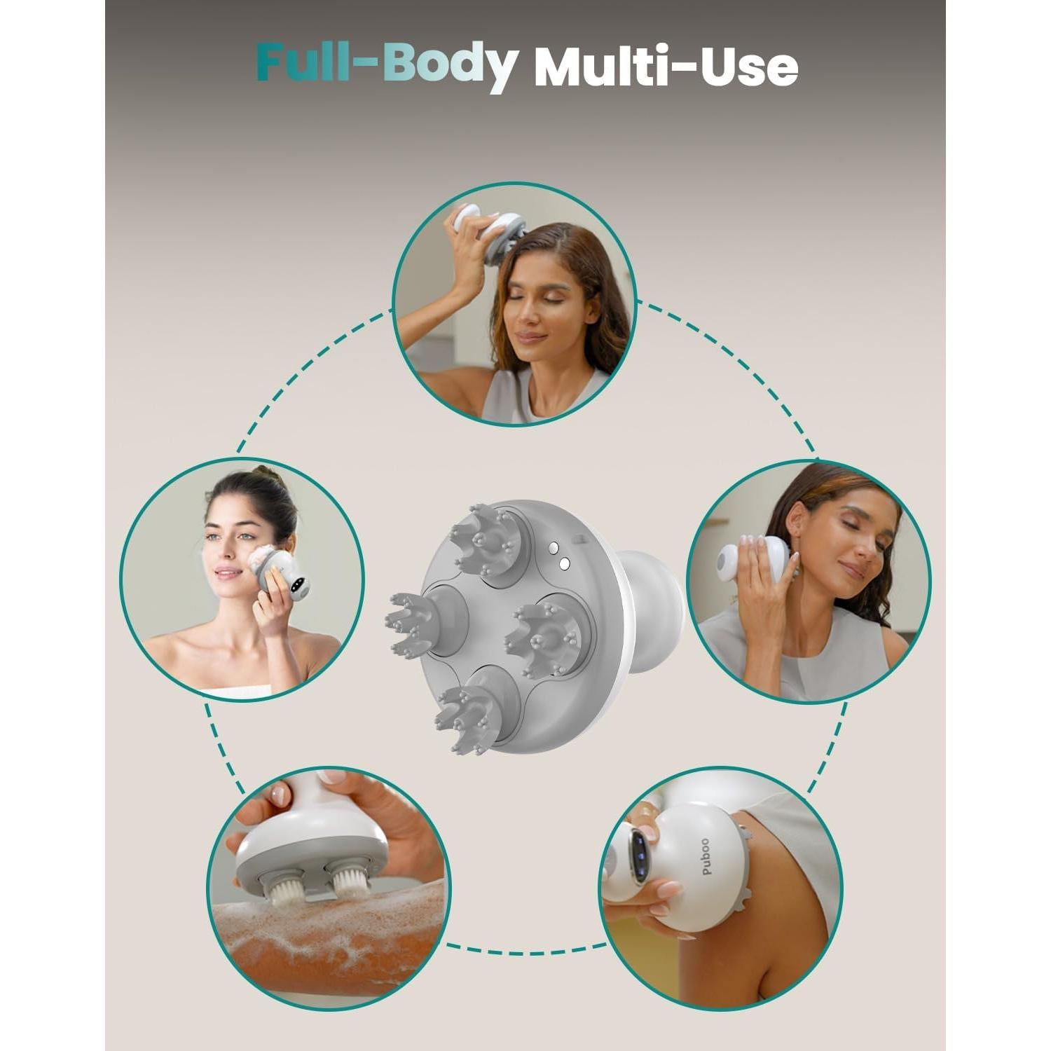 Masajeador de cuero cabelludo eléctrico Puboo ST-702 84 nodos