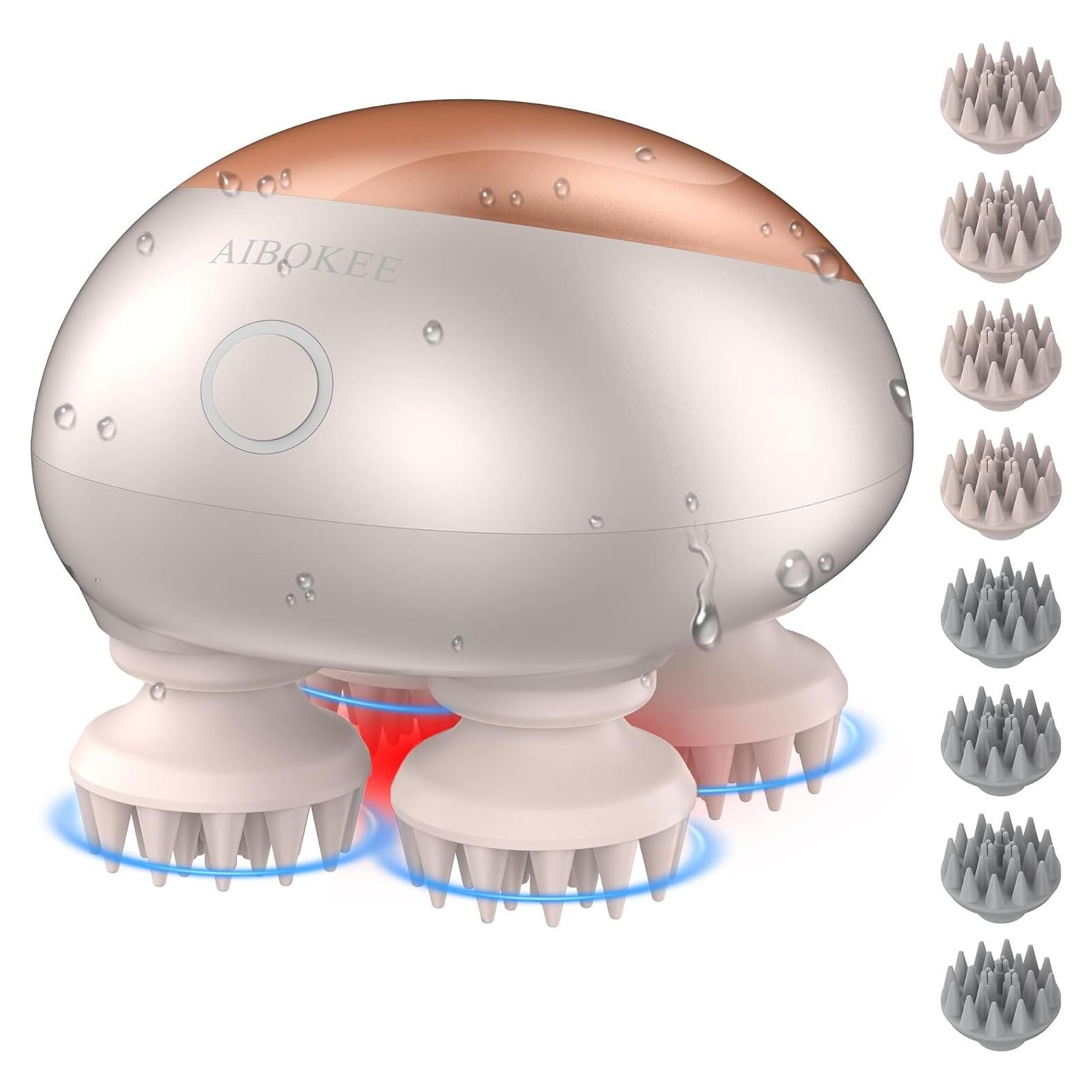 Masajeador Eléctrico para Cuero Cabelludo AIBOKEE Oro IPX7