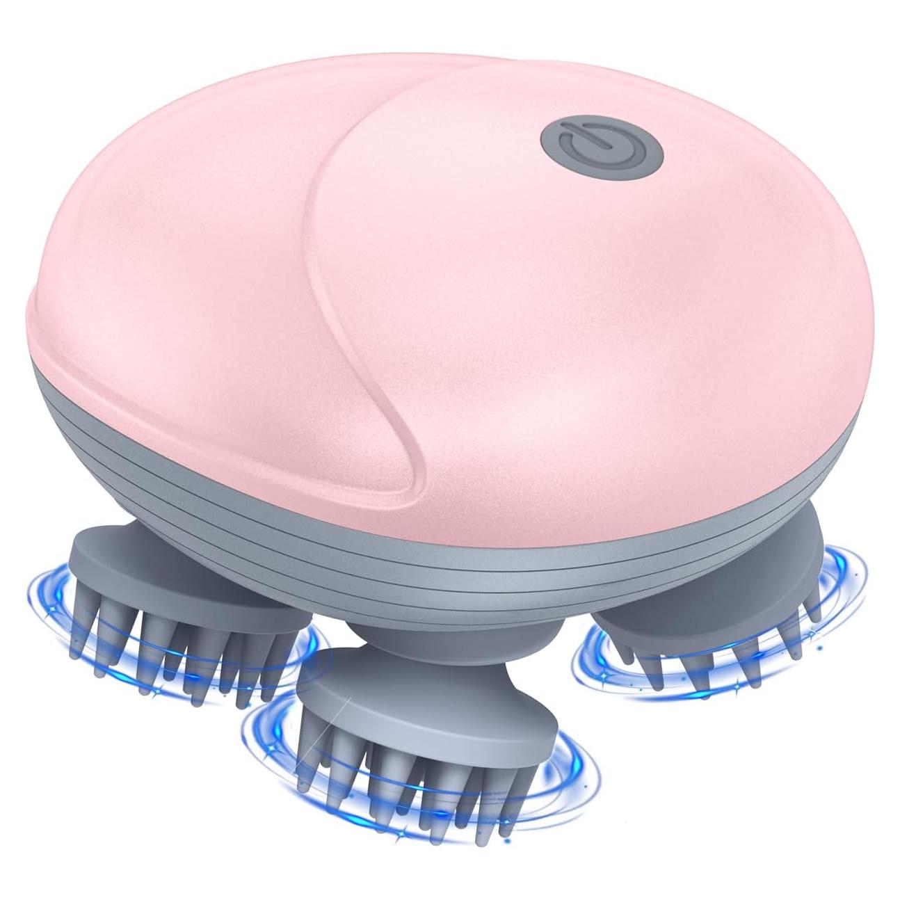 Masajeador Eléctrico AMIR para Cuero Cabelludo Rosa, 96 Nodos