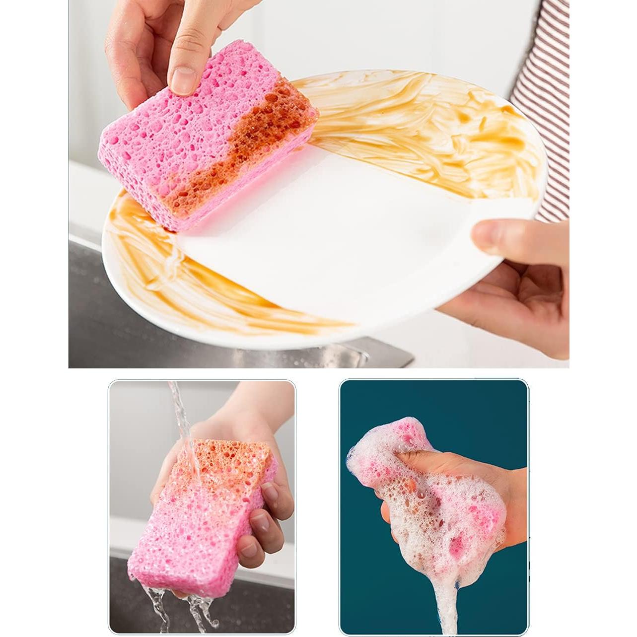 Esponjas de Cocina METUUTER 12 Piezas Celulosa No Rascante