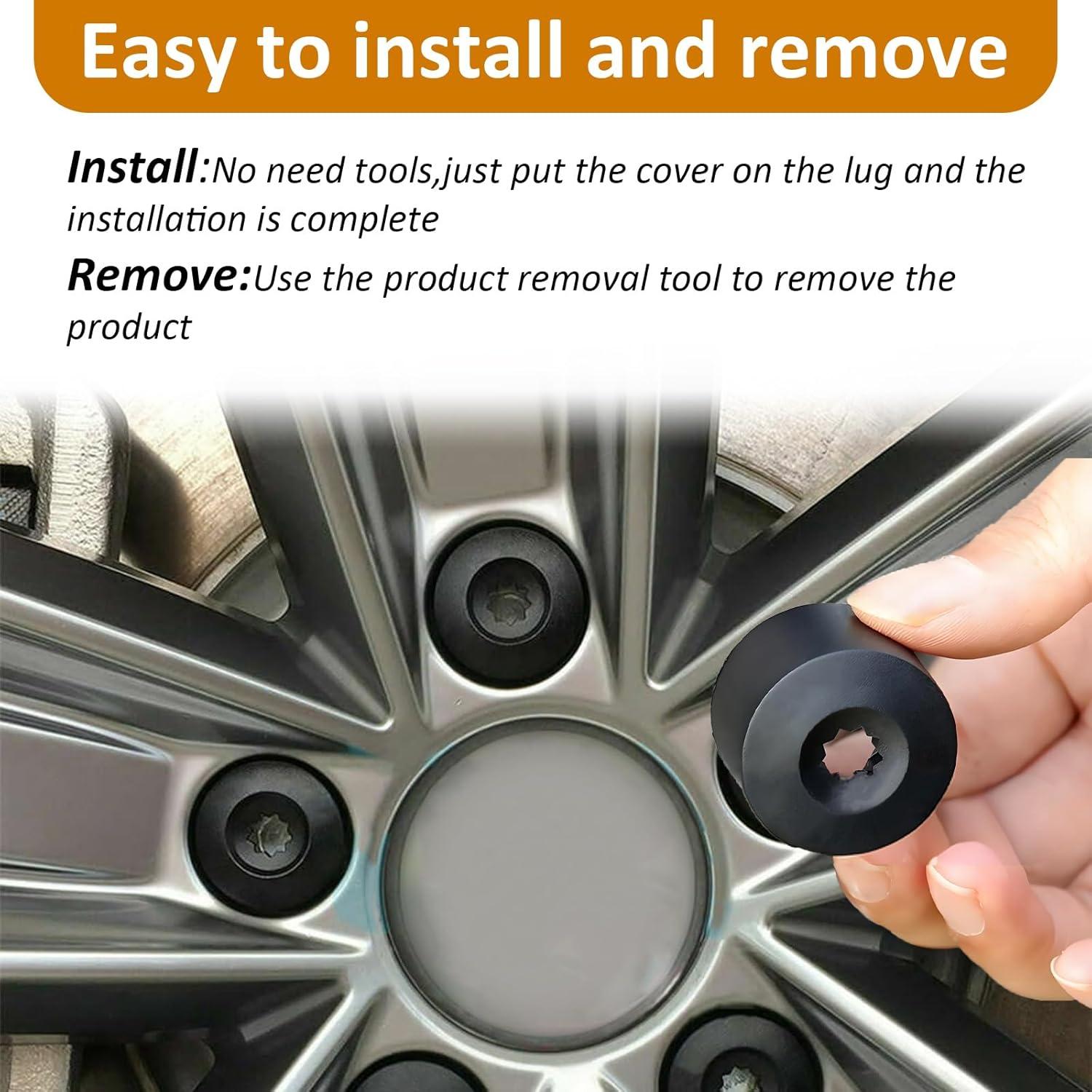 Cubiertas de Tuercas de Rueda 17mm vvag - 20 Pcs Negro