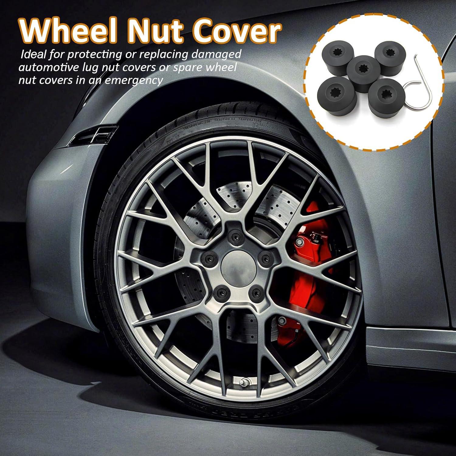 Cubiertas de Tuercas de Rueda 17mm vvag - 20 Pcs Negro