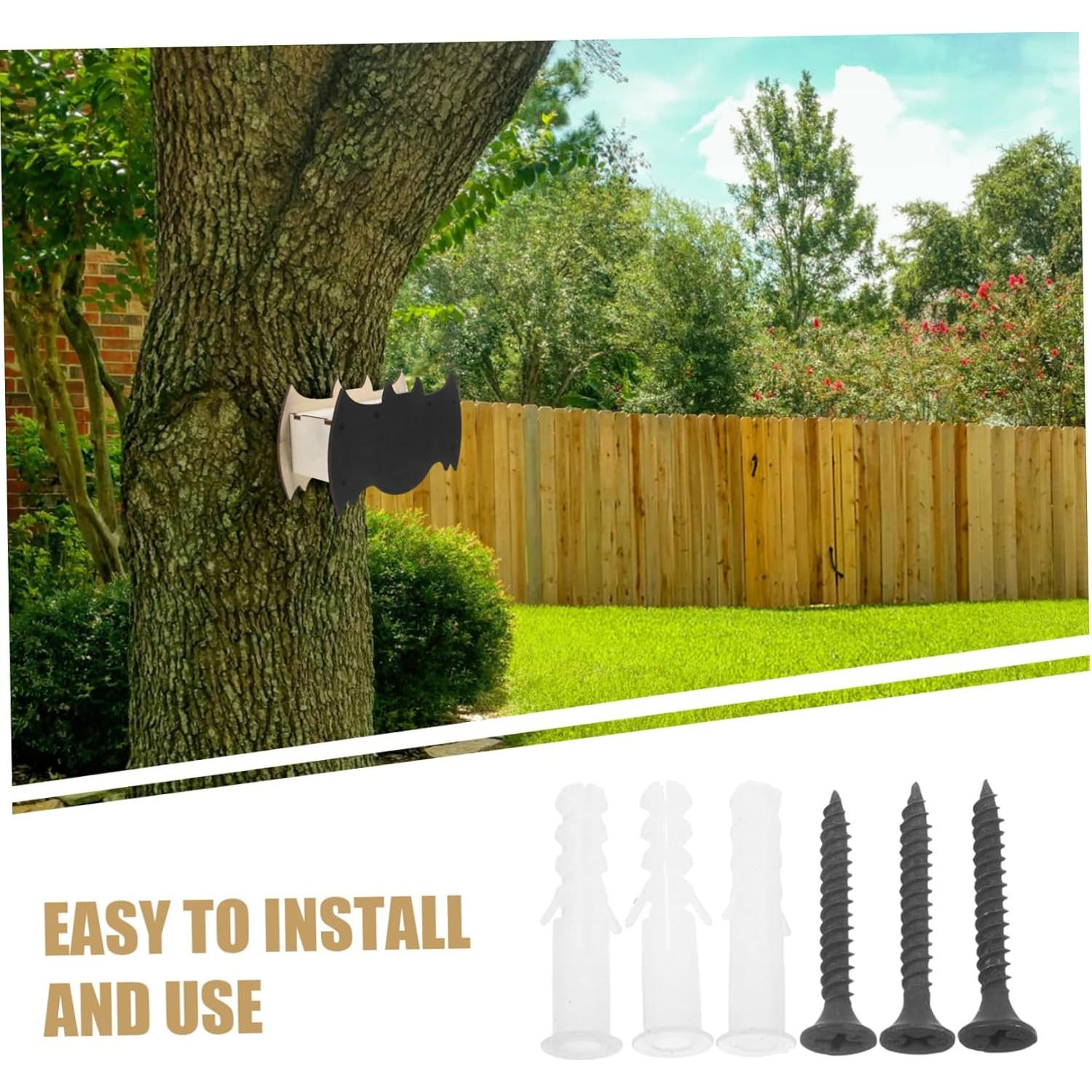 Casa de Murciélagos de Madera STOBAZA Refugio Jardín 12.9x22.5cm