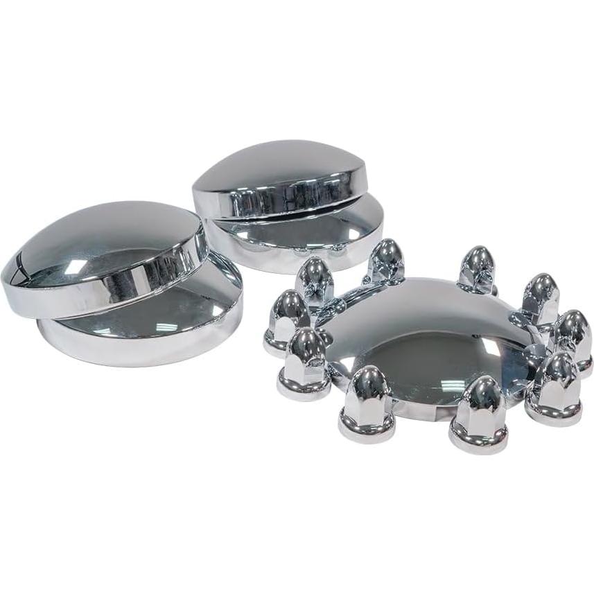 Juego de Cubiertas de Rueda Mytee de Cromo y Acero - 2 Frontales, 4 Traseras, 60 Tuercas