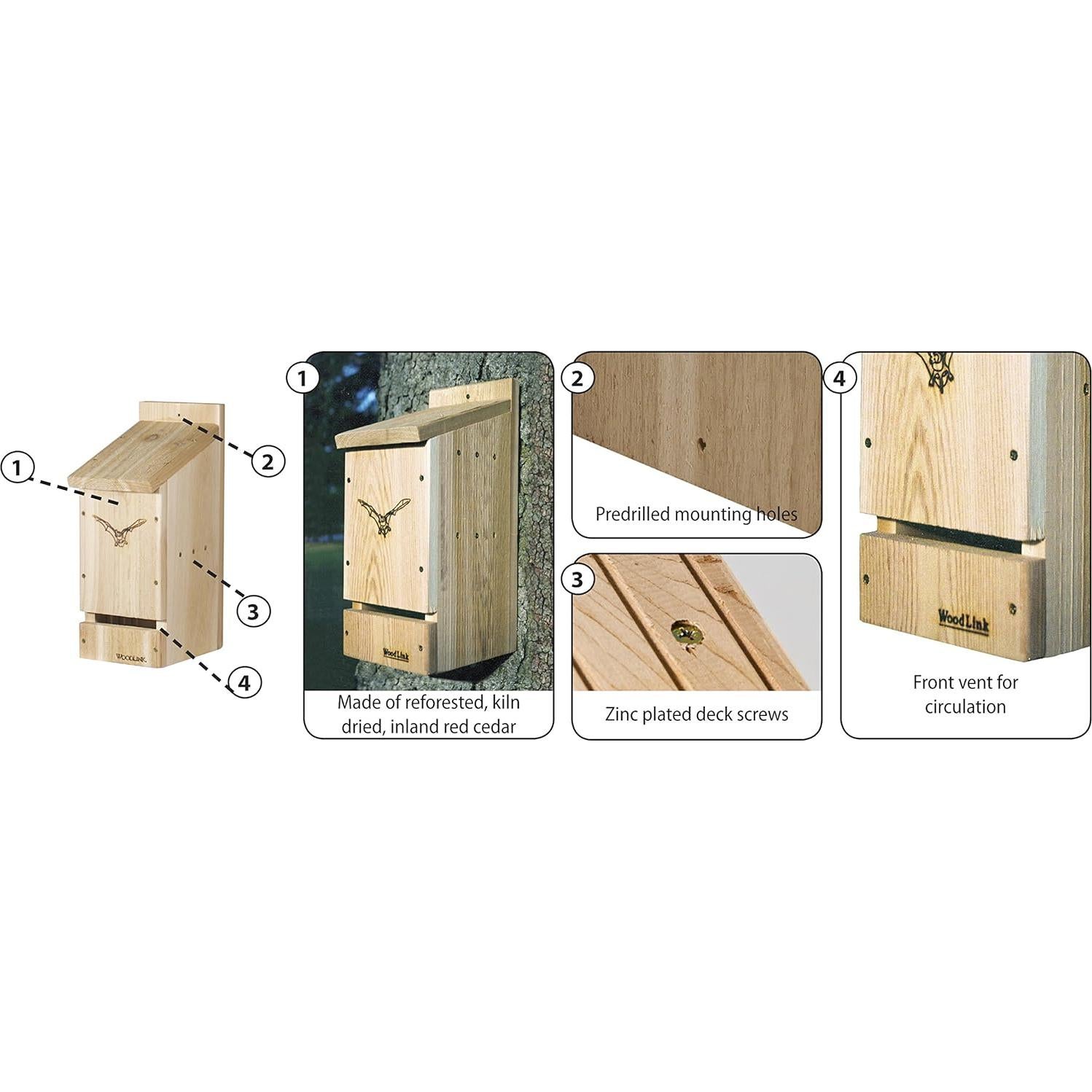 Cabaña para Murciélagos Woodlink BAT1 de Cedro 30 Unidades