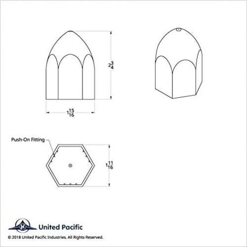 Cubiertas de Tuercas de Rueda United Pacific 10047CB Cromo 60 Pzas