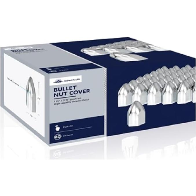 Cubiertas de Tuercas de Rueda United Pacific 10047CB Cromo 60 Pzas