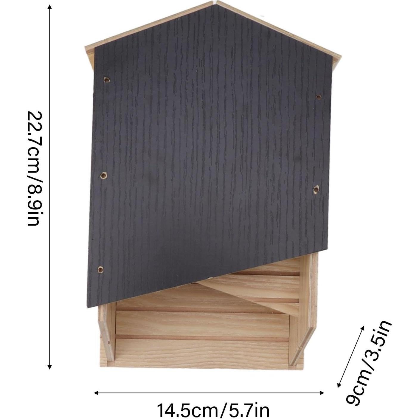 Casa de Murciélagos de Madera Haofy Doble Cámara 14.5x22.7cm