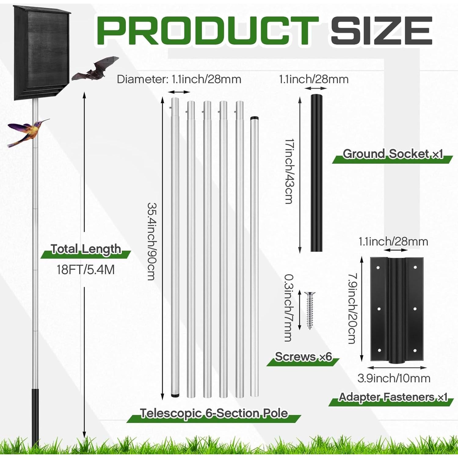Casa de Pájaro para Golondrinas Moradas Yaocom 5.4m con Poste