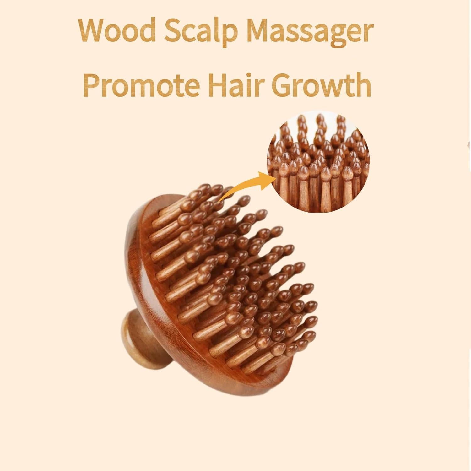 Peine de Masaje de Madera Sanlusan para Crecimiento del Cabello