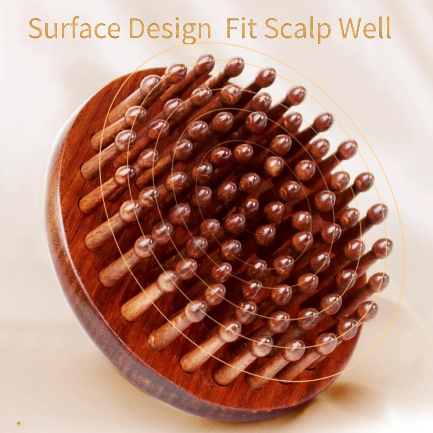 Peine de Masaje de Madera Sanlusan para Crecimiento del Cabello