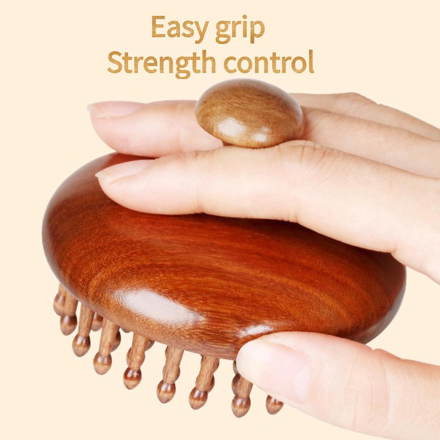 Peine de Masaje de Madera Sanlusan para Crecimiento del Cabello