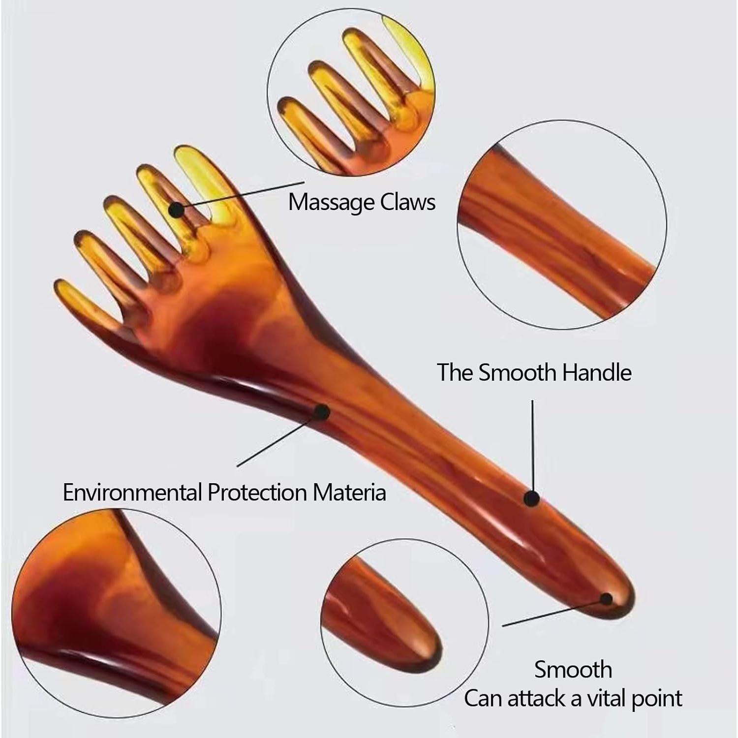 Masajeador de Cuero Cabelludo Aolupal 2 Piezas Resina Ámbar