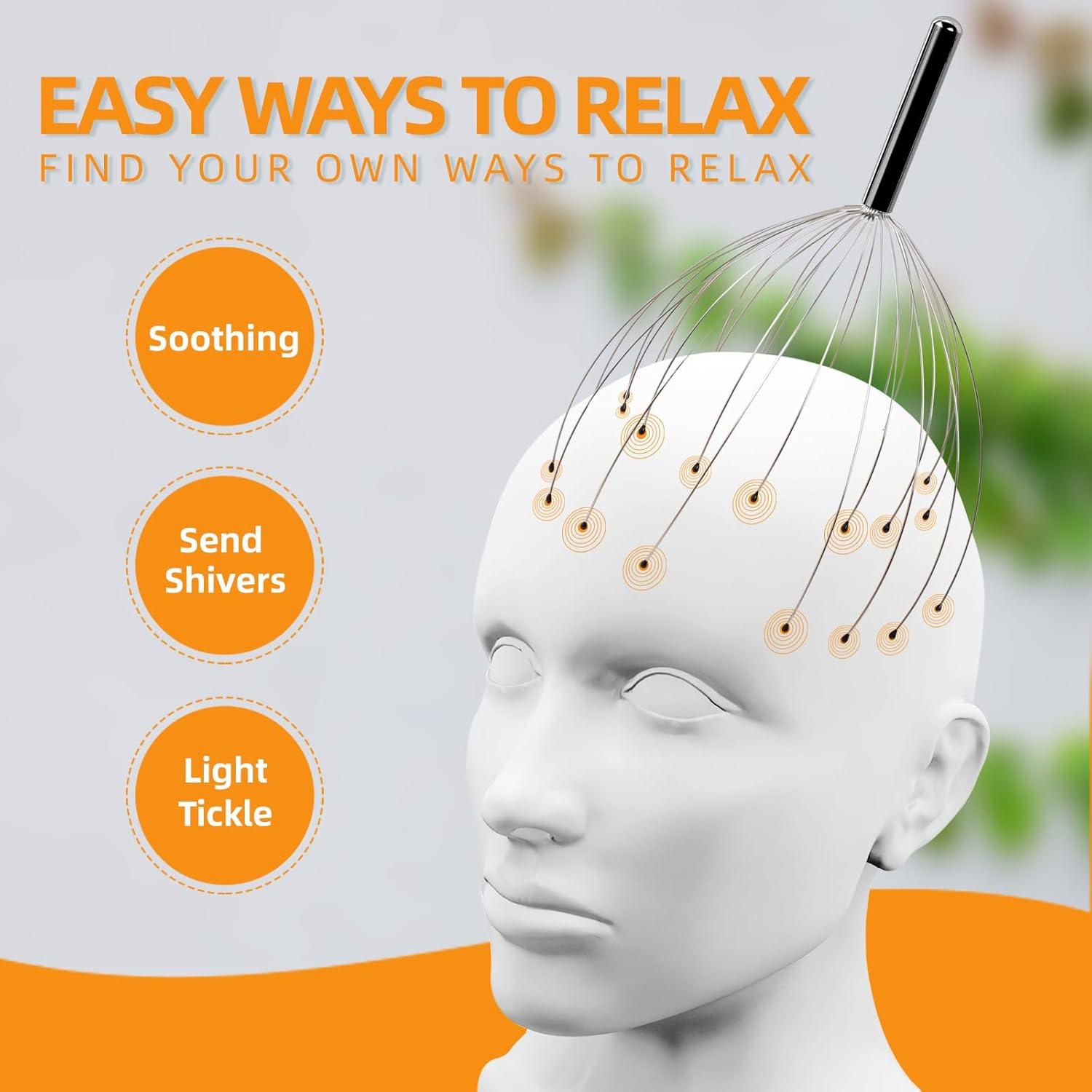 Masajeador de Cabeza YEZY 28 Dedos y Rascaespaldas Negro