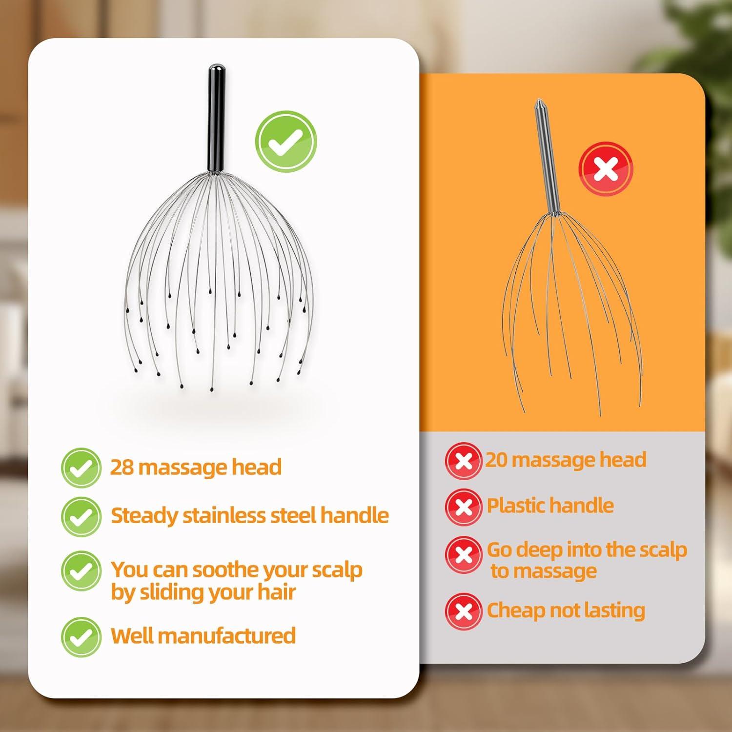 Masajeador de Cabeza YEZY 28 Dedos y Rascaespaldas Negro