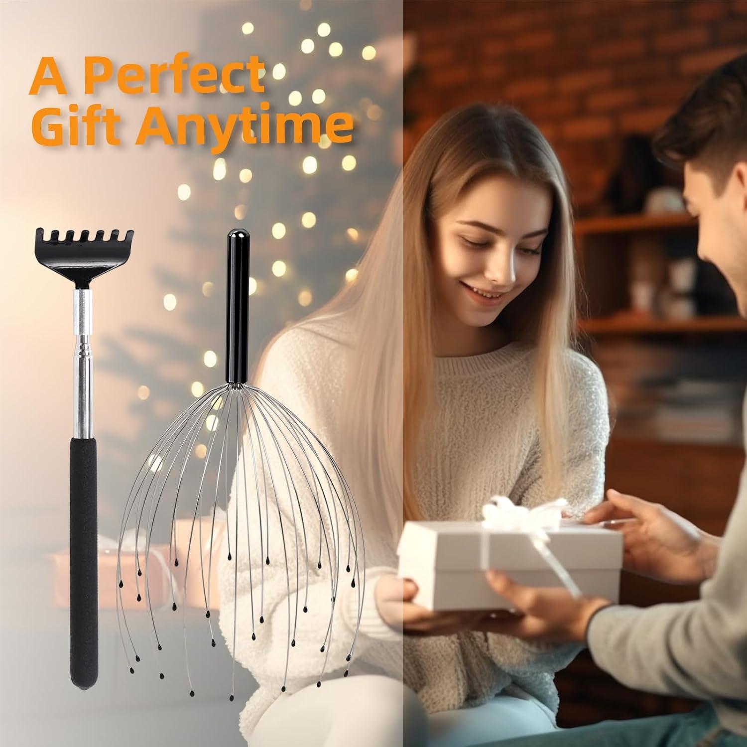 Masajeador de Cabeza YEZY 28 Dedos y Rascaespaldas Negro