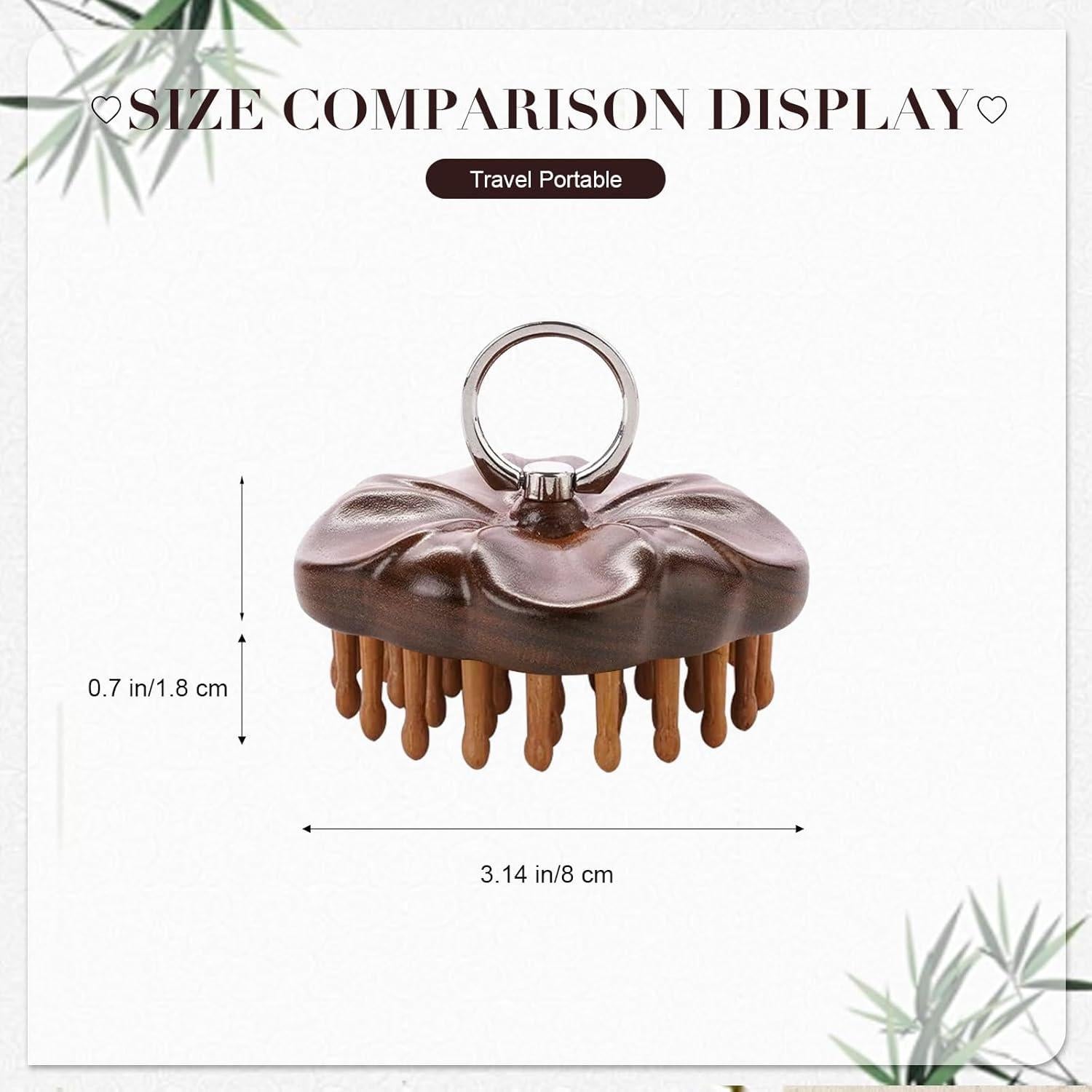 Cepillo de Masaje de Cuero Cabelludo de Bambú Natural