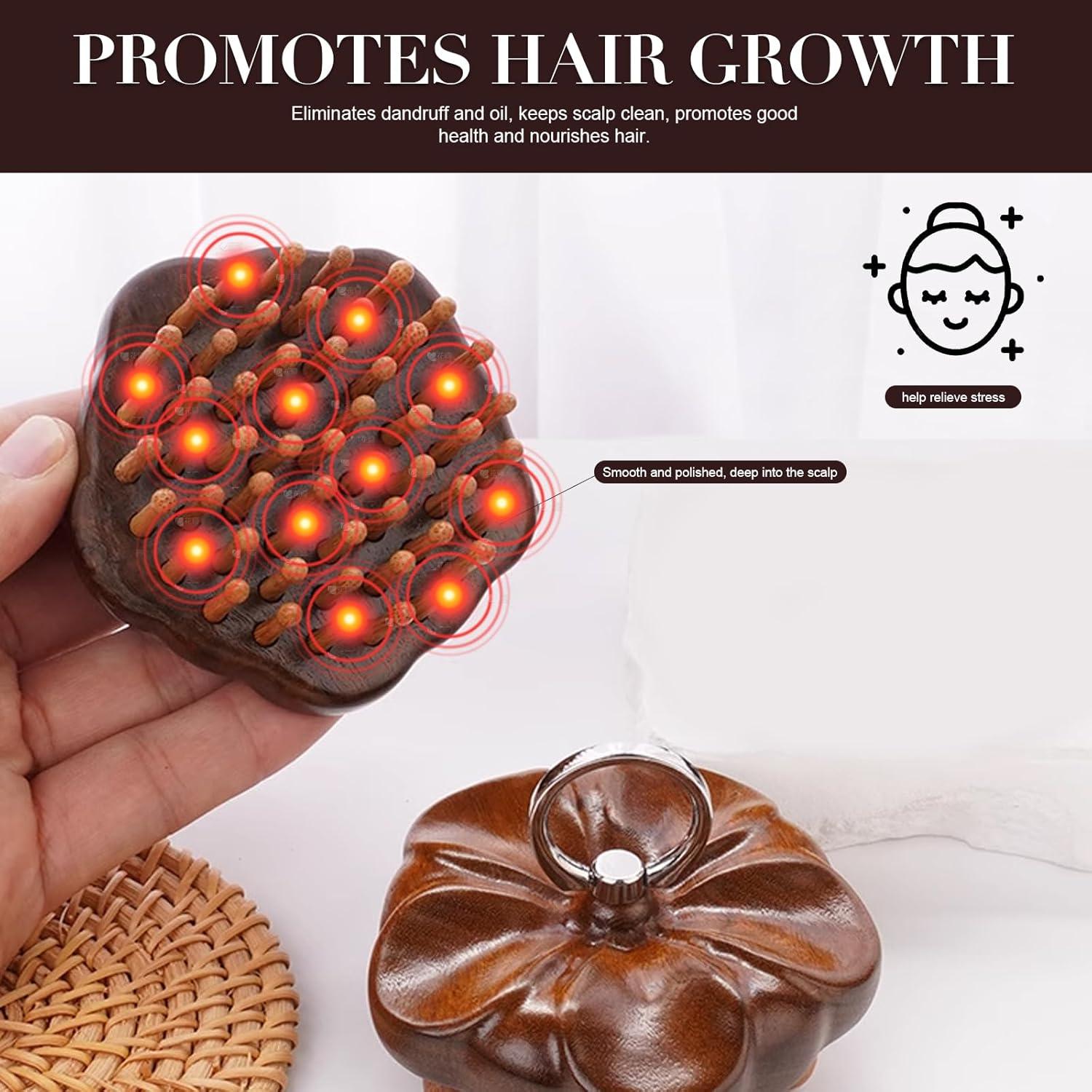 Cepillo de Masaje de Cuero Cabelludo de Bambú Natural