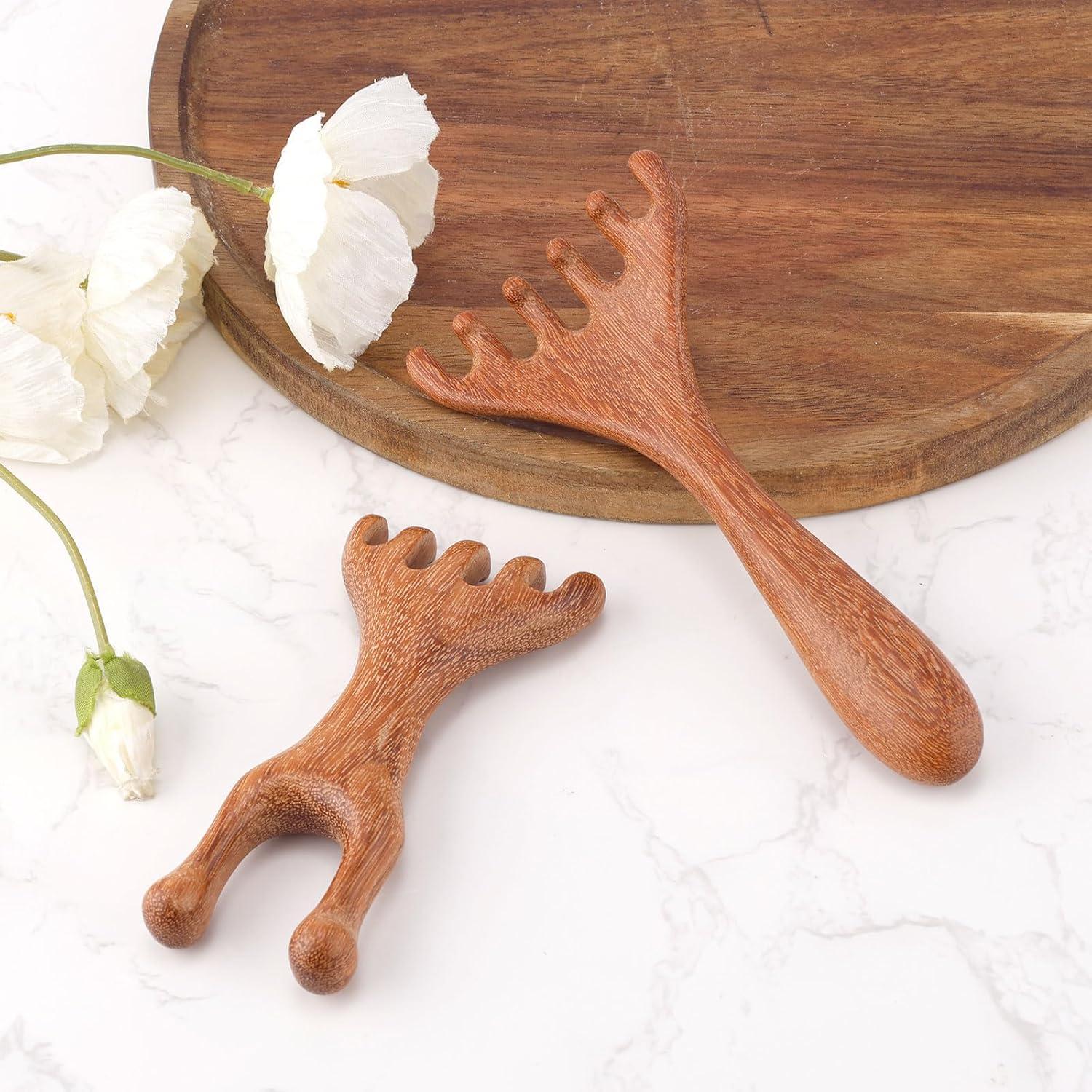 Masajeador de Cuero Cabelludo de Madera BOXOB - 2 Piezas