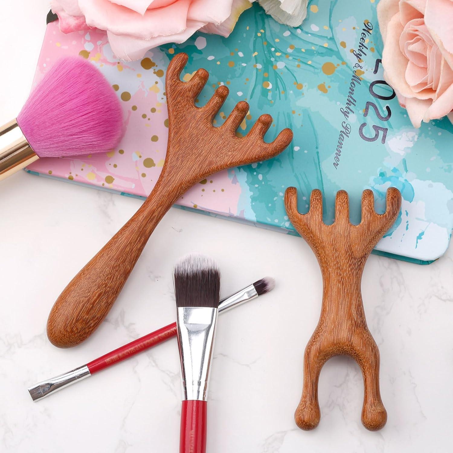 Masajeador de Cuero Cabelludo de Madera BOXOB - 2 Piezas