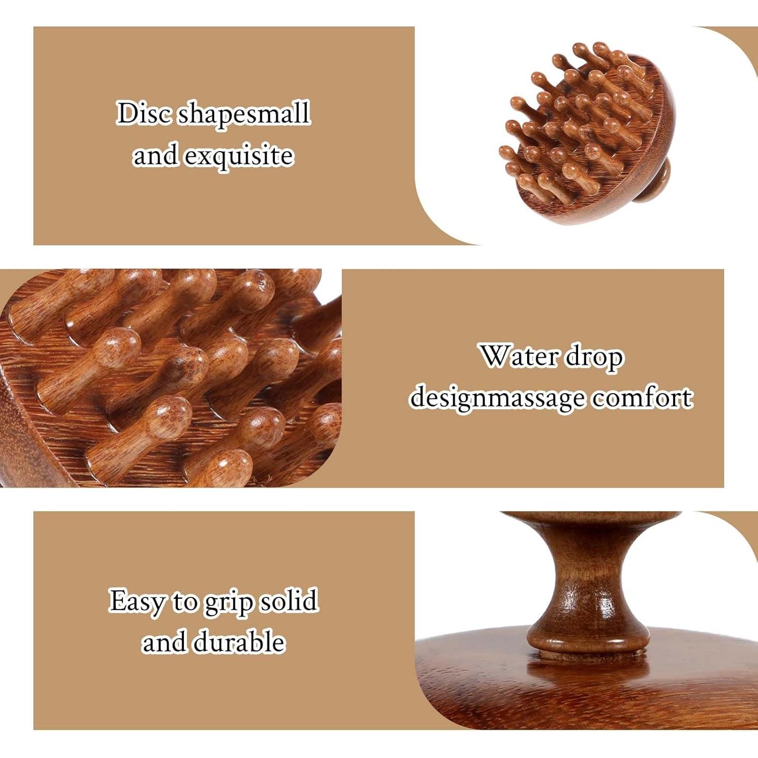 Masajeador de cuero cabelludo de madera Hpmjz para crecimiento