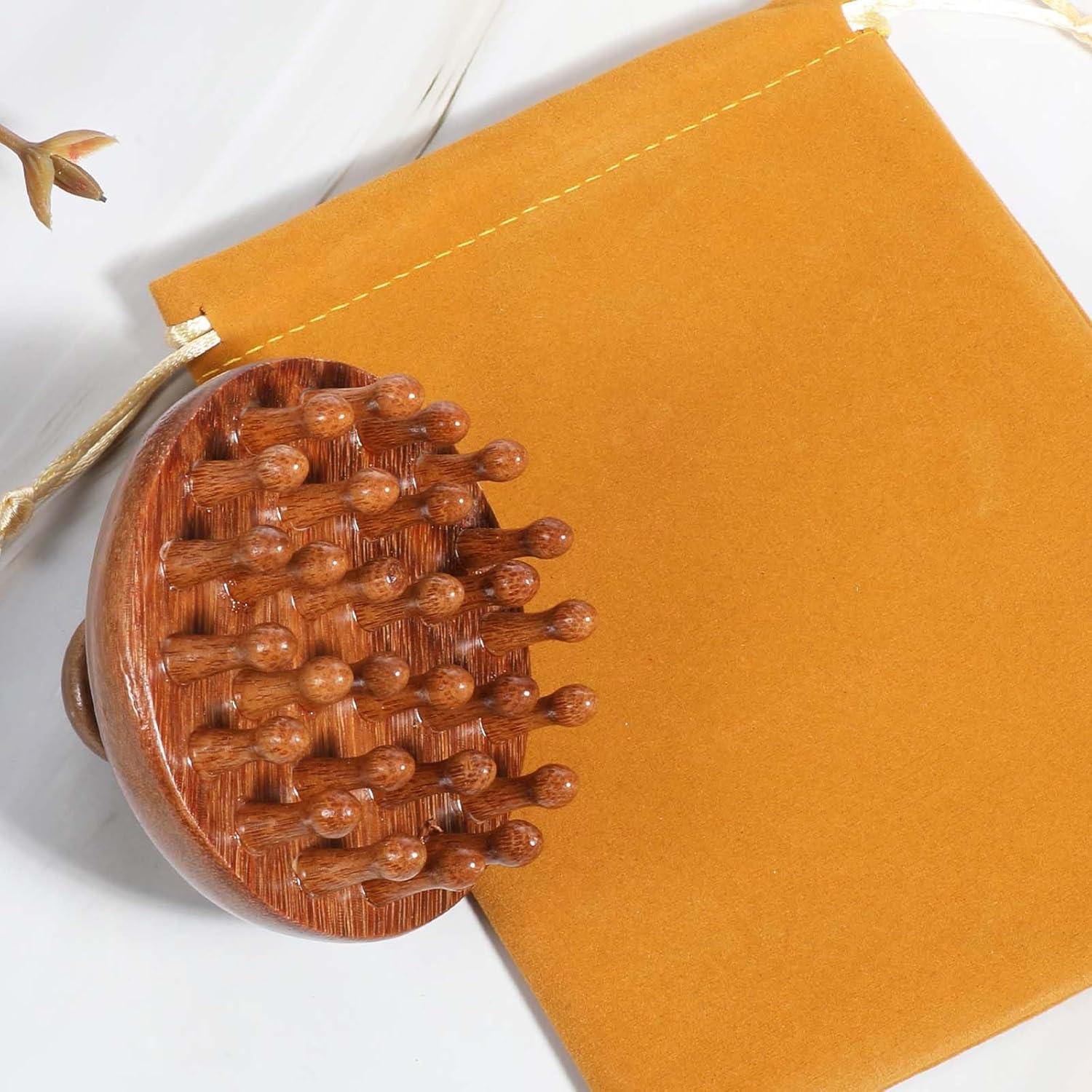 Masajeador de cuero cabelludo de madera Hpmjz para crecimiento