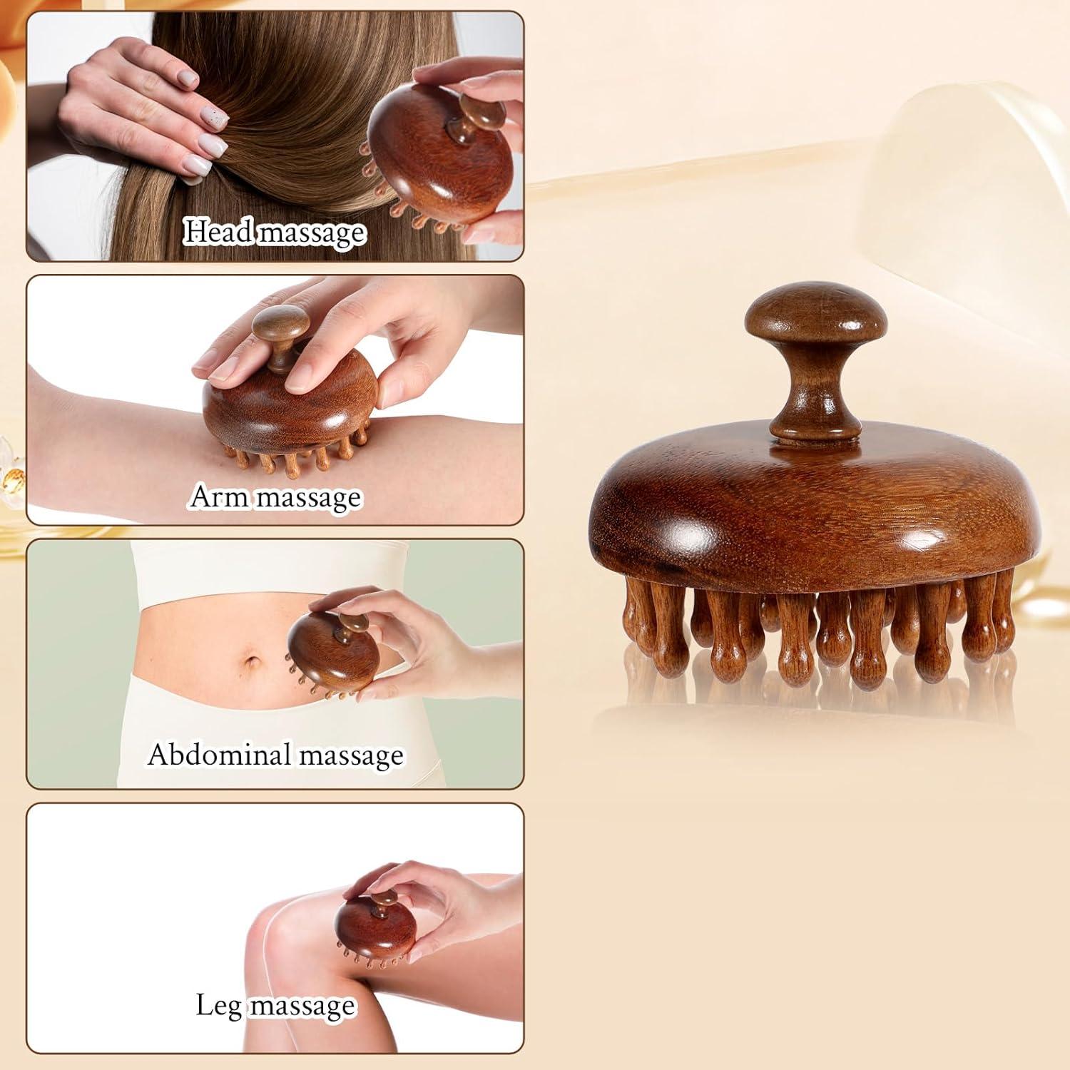 Masajeador de cuero cabelludo de madera Hpmjz para crecimiento