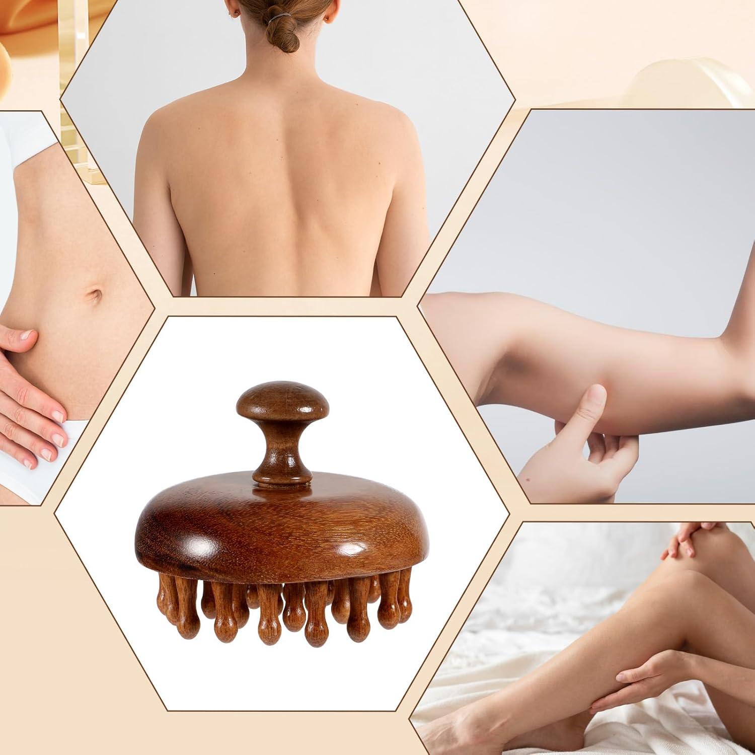 Masajeador de cuero cabelludo de madera Hpmjz para crecimiento