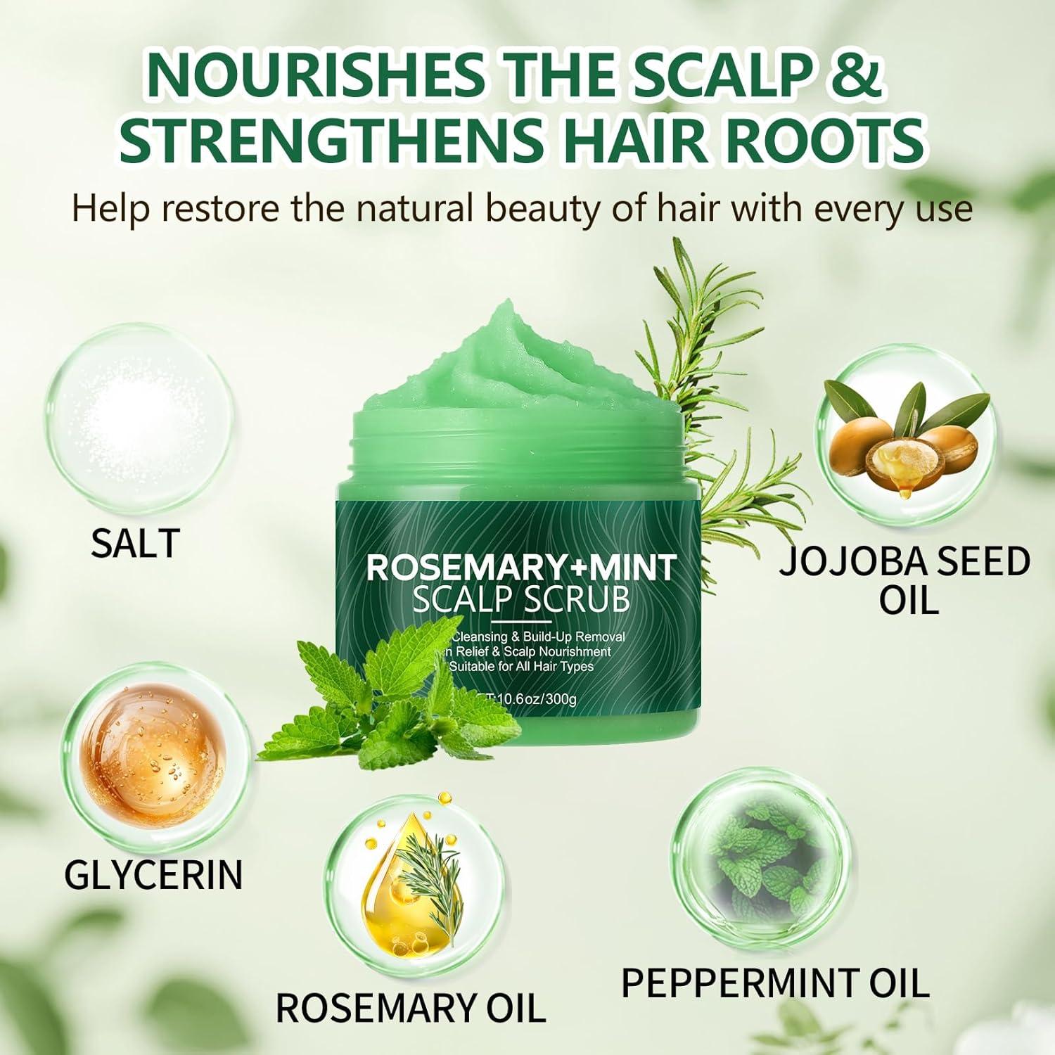 Exfoliante para Cuero Cabelludo GUOYAOLIFU 300g Romero y Menta