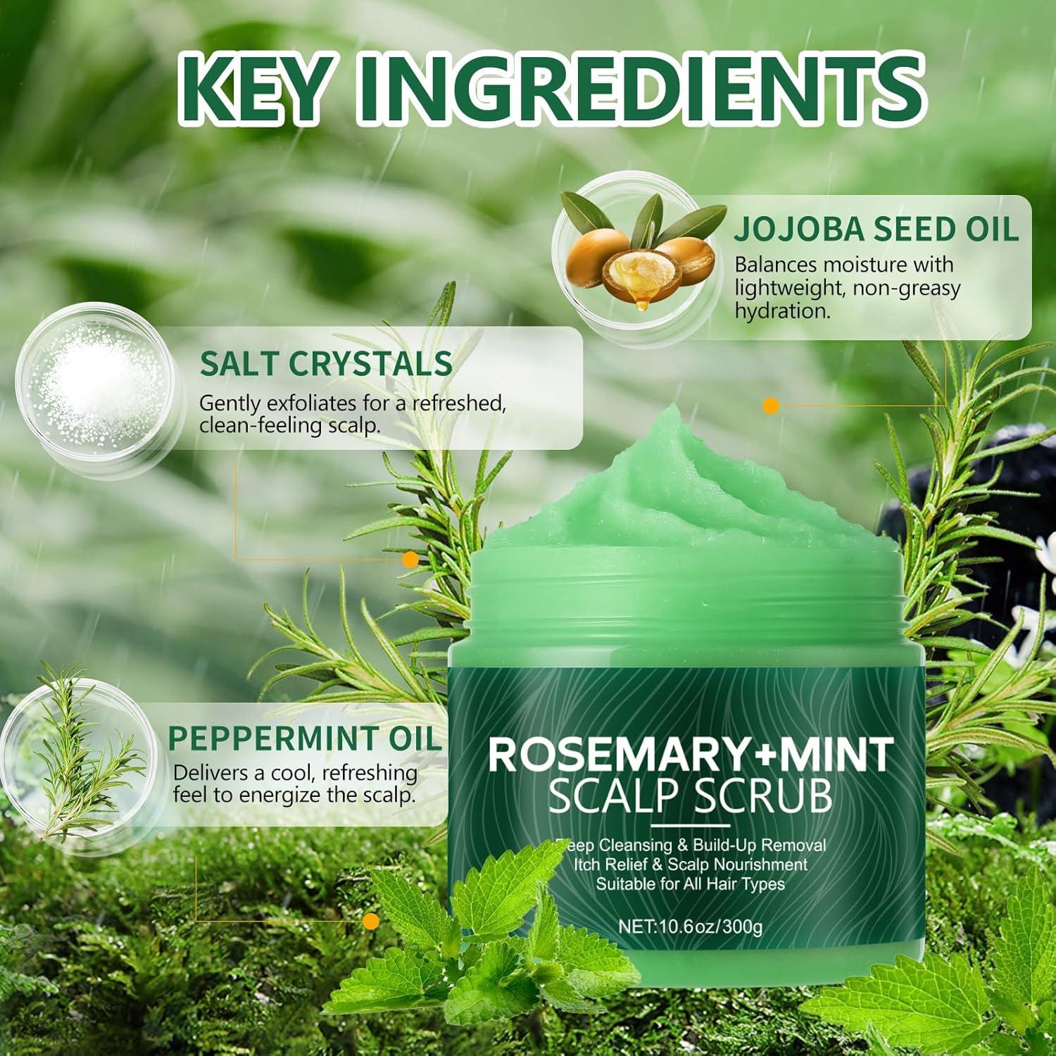 Exfoliante para Cuero Cabelludo GUOYAOLIFU 300g Romero y Menta